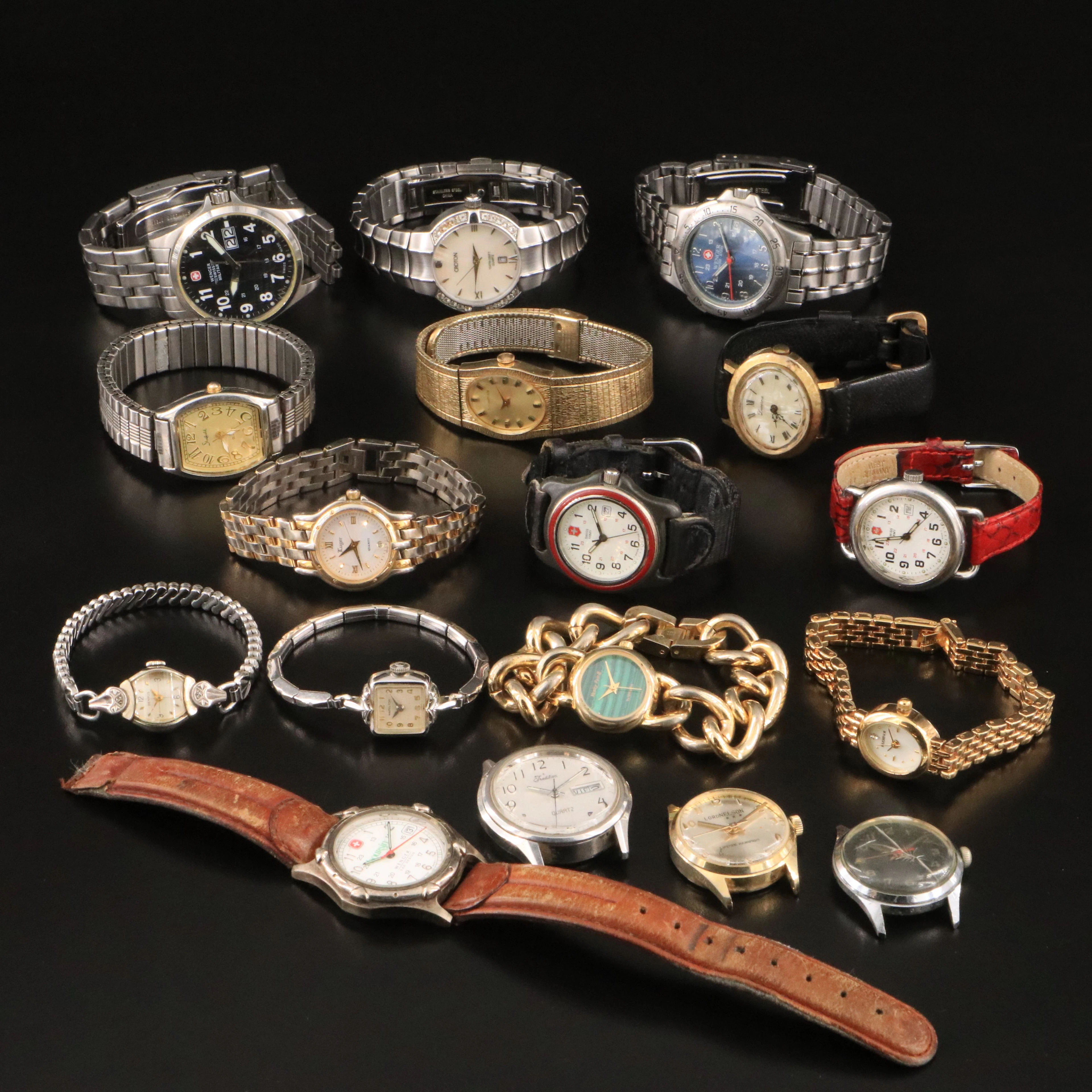 Collection of Watches Featuring Longines, Sheffield and Swiss Army