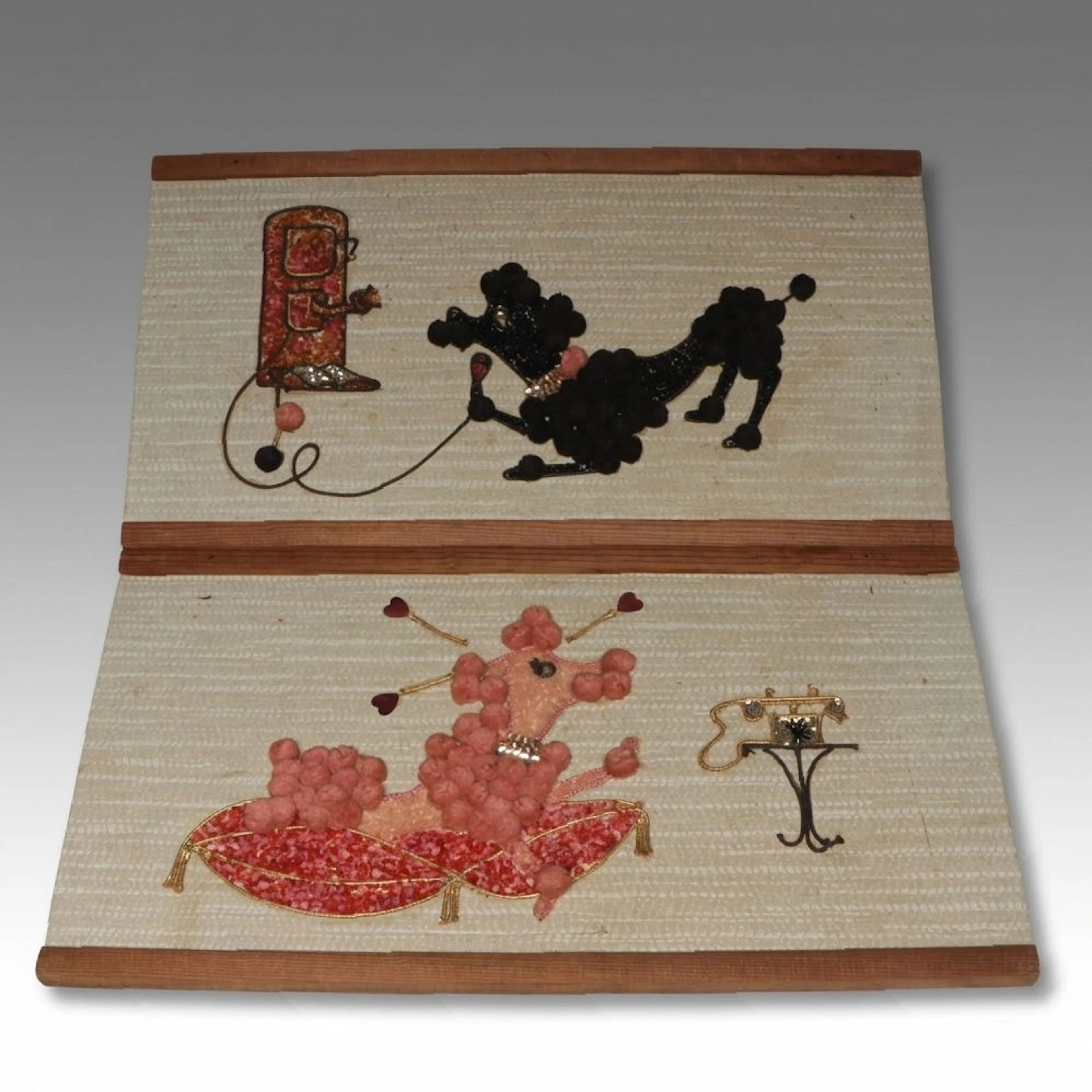 Handcrafted French Poodle Mixed Media Decorative Plaques