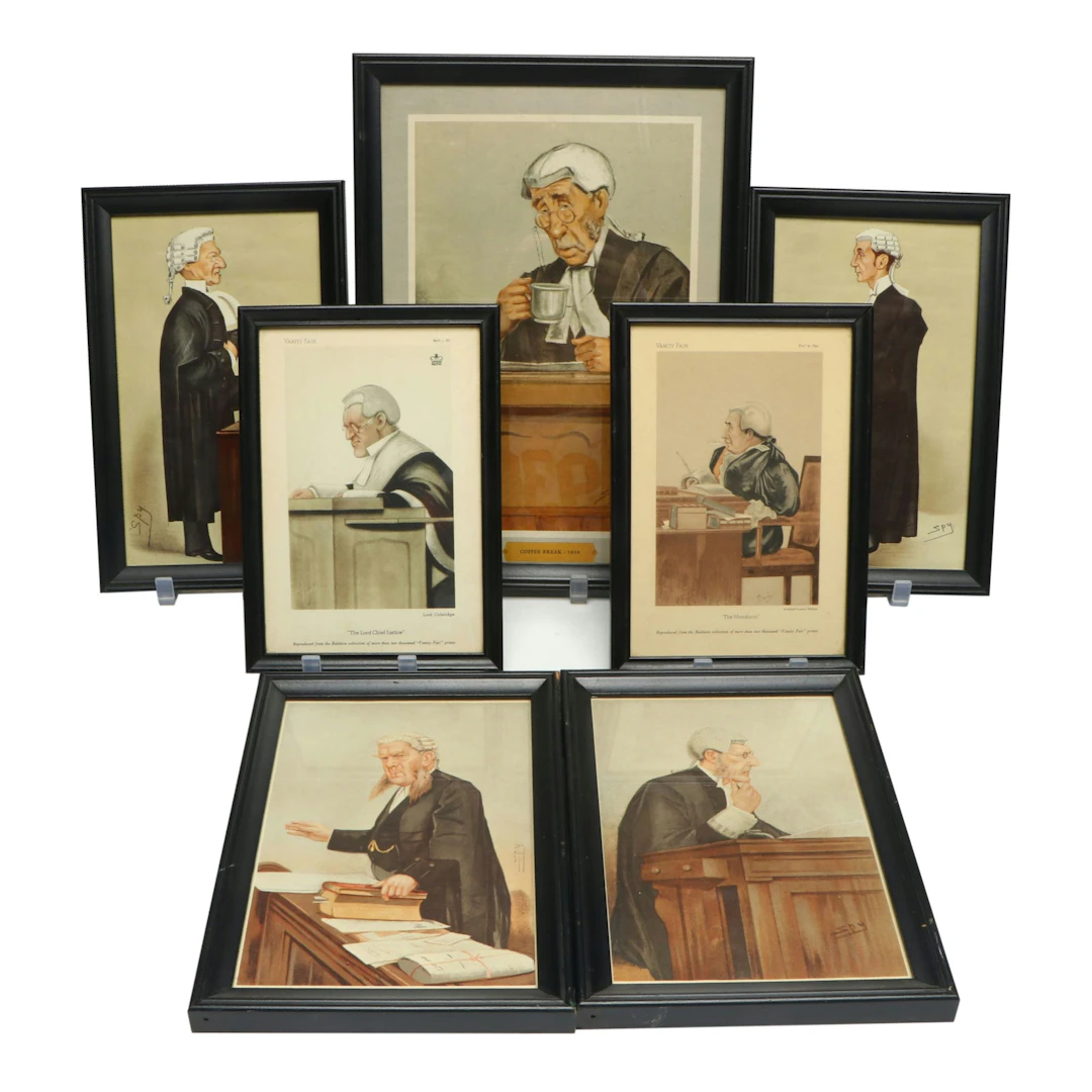 After Sir Leslie Ward Legal Caricature Offset Lithographs