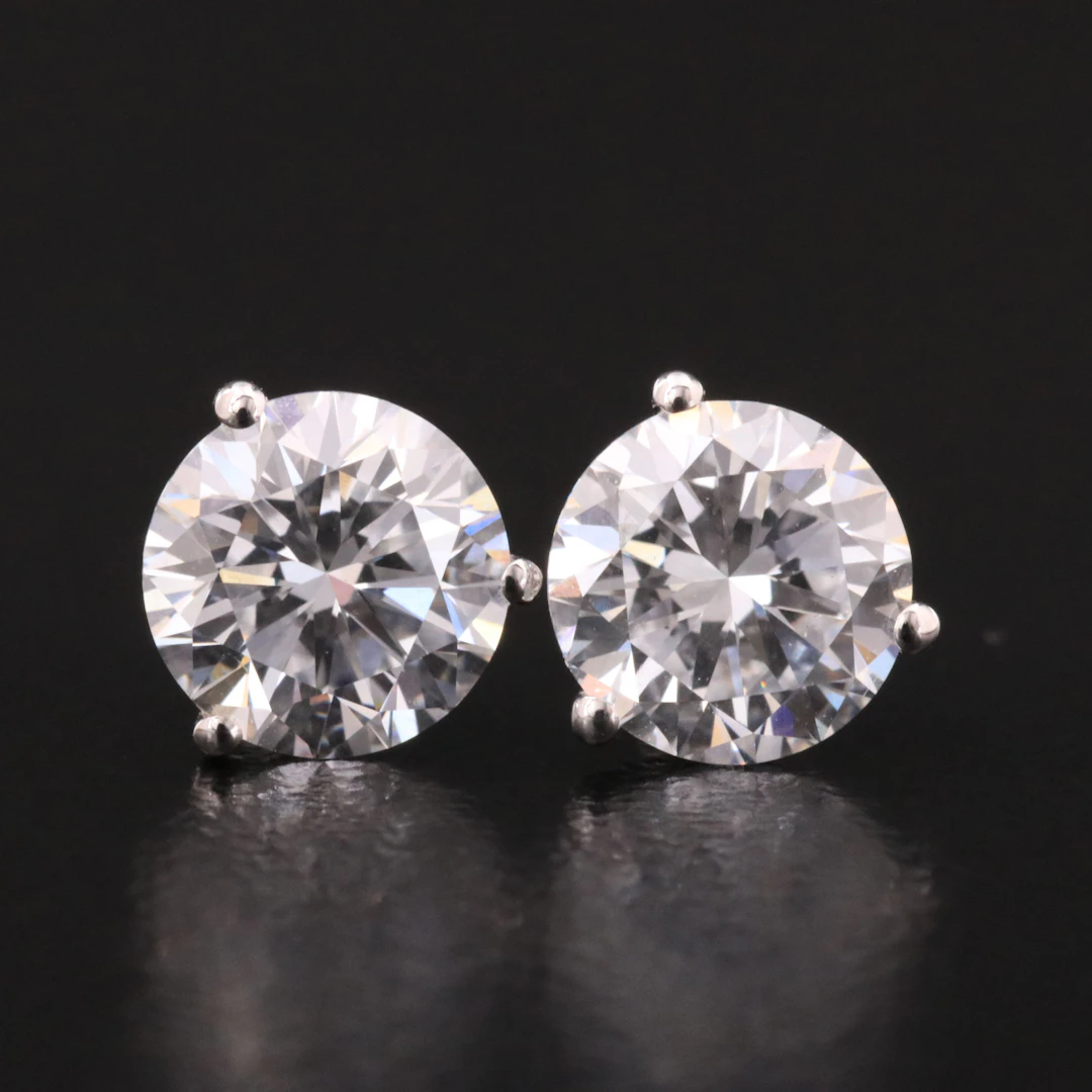 14K 2.05 CTW Lab Grown Diamond Solitaire Earrings