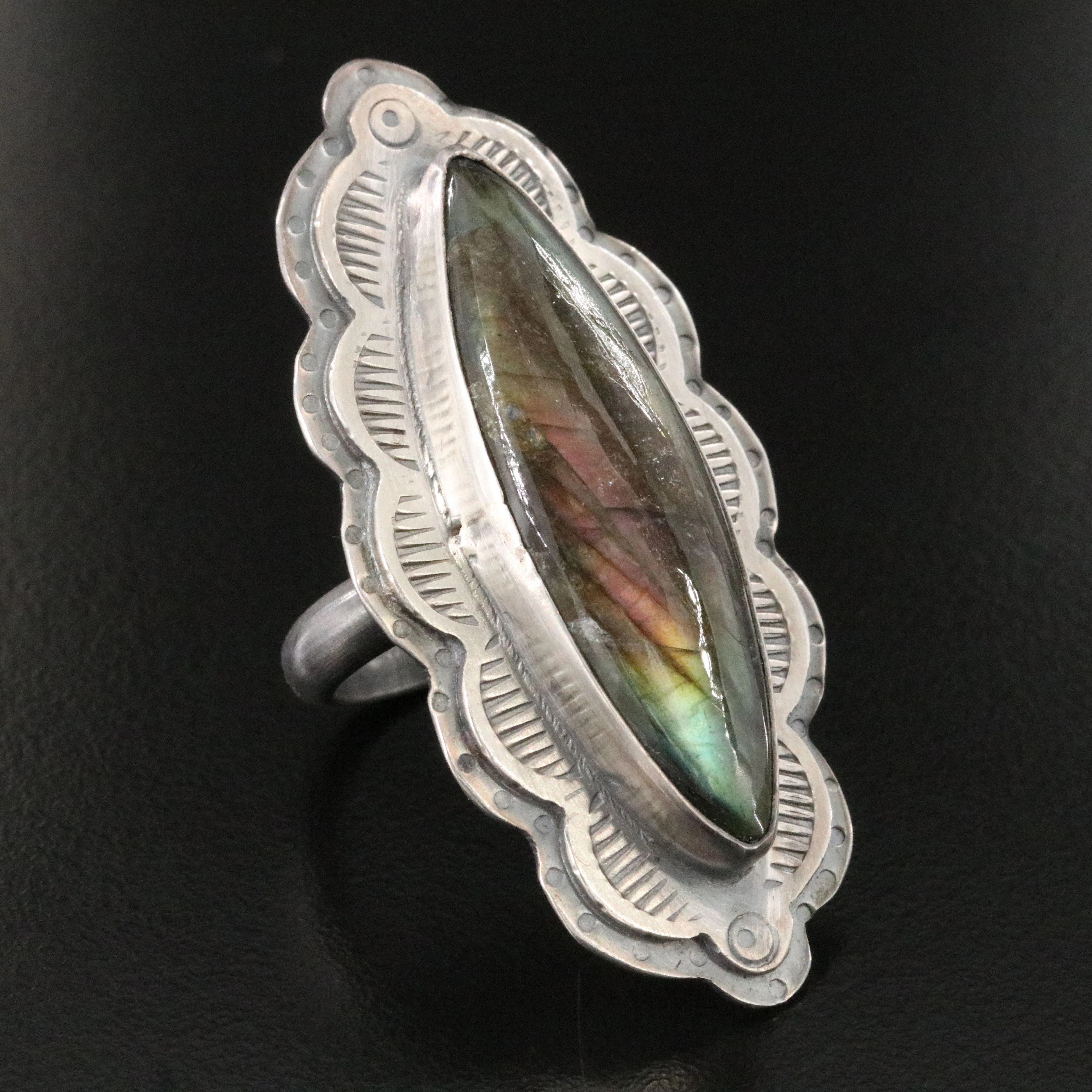 EON Designs Sterling Labradorite Pointer Ring