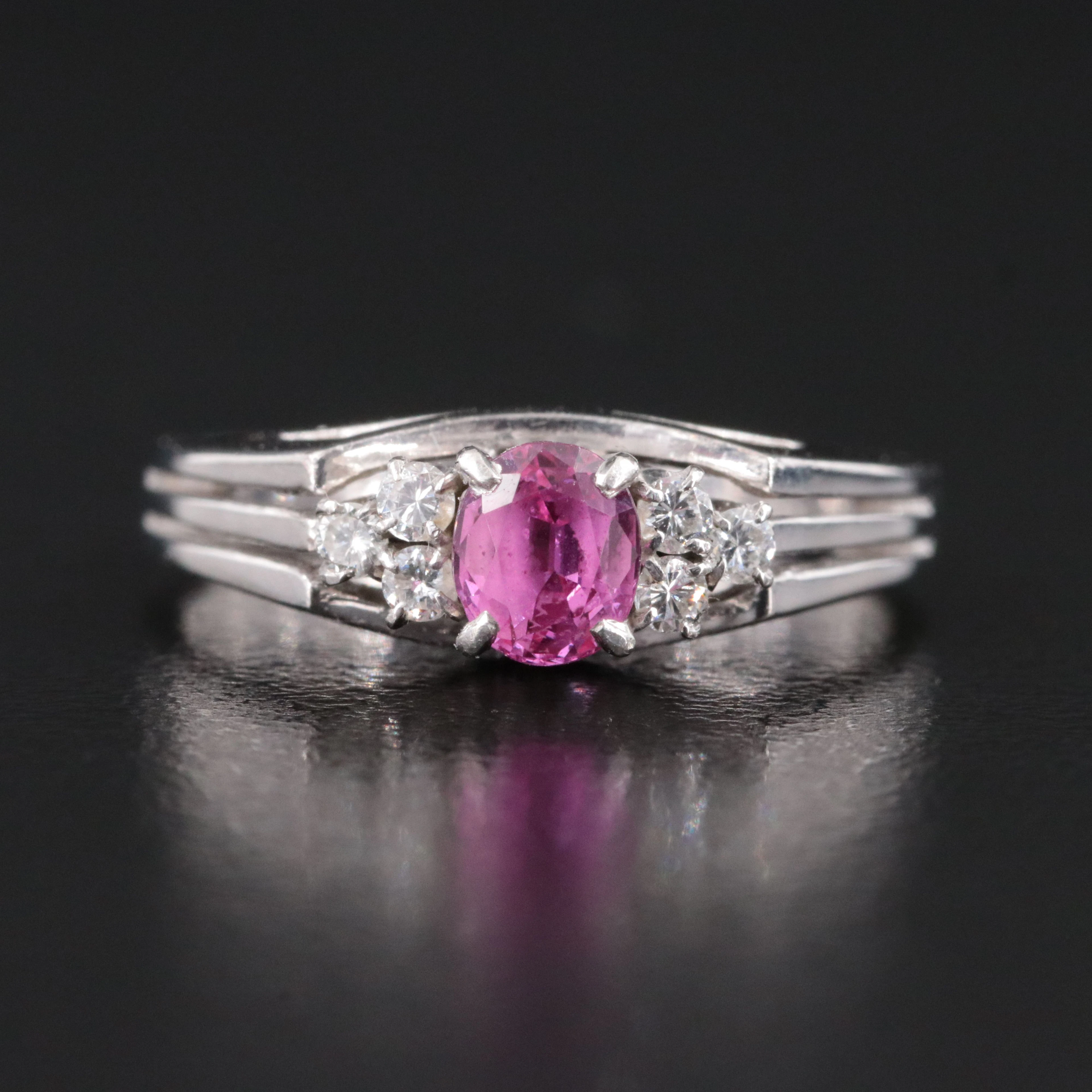 Platinum Sapphire and Diamond Ring