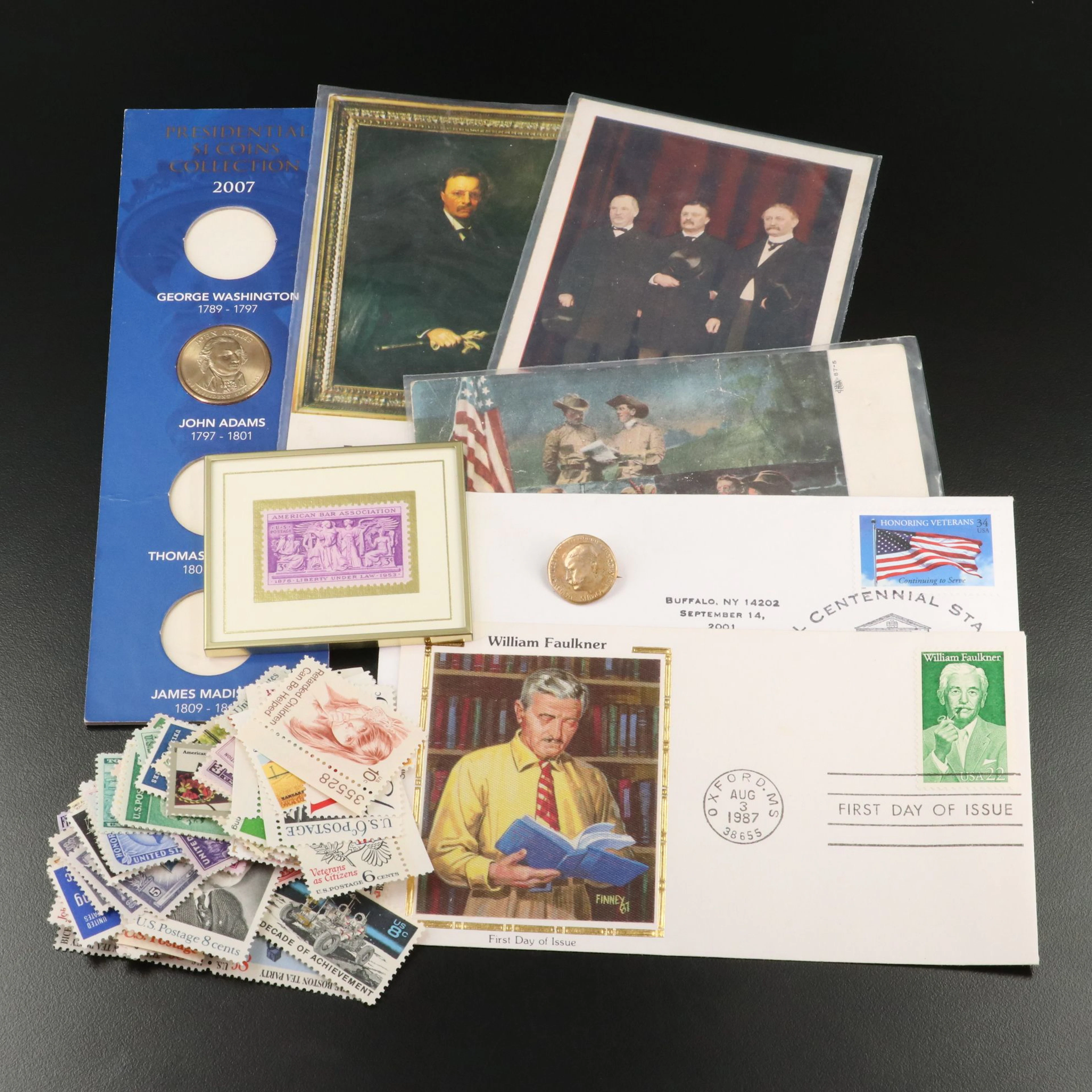 Group of Mint U.S. Stamps, Vintage Postcards, Postal Covers, and More