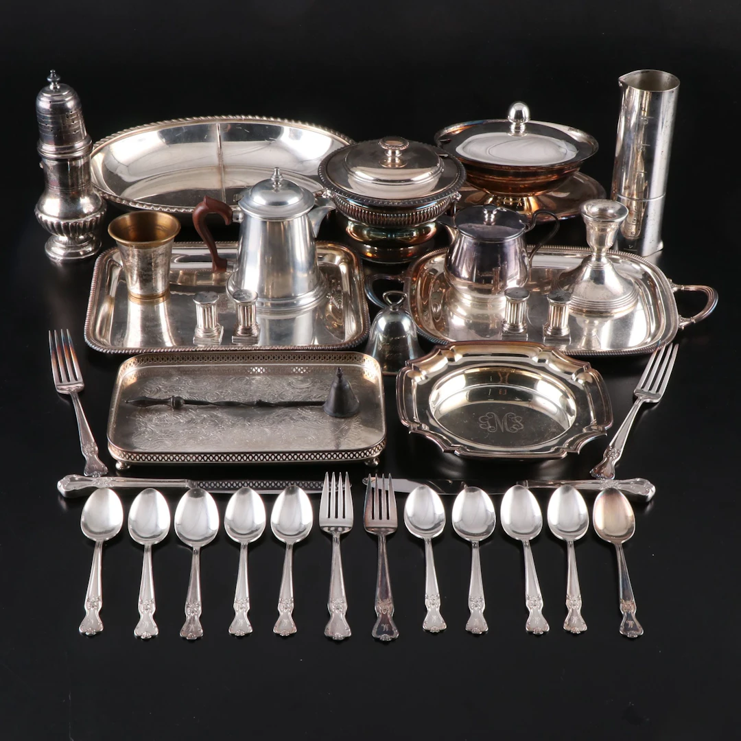 Old Community Plate Flatware with Other Silver Plate Tableware and Accessories