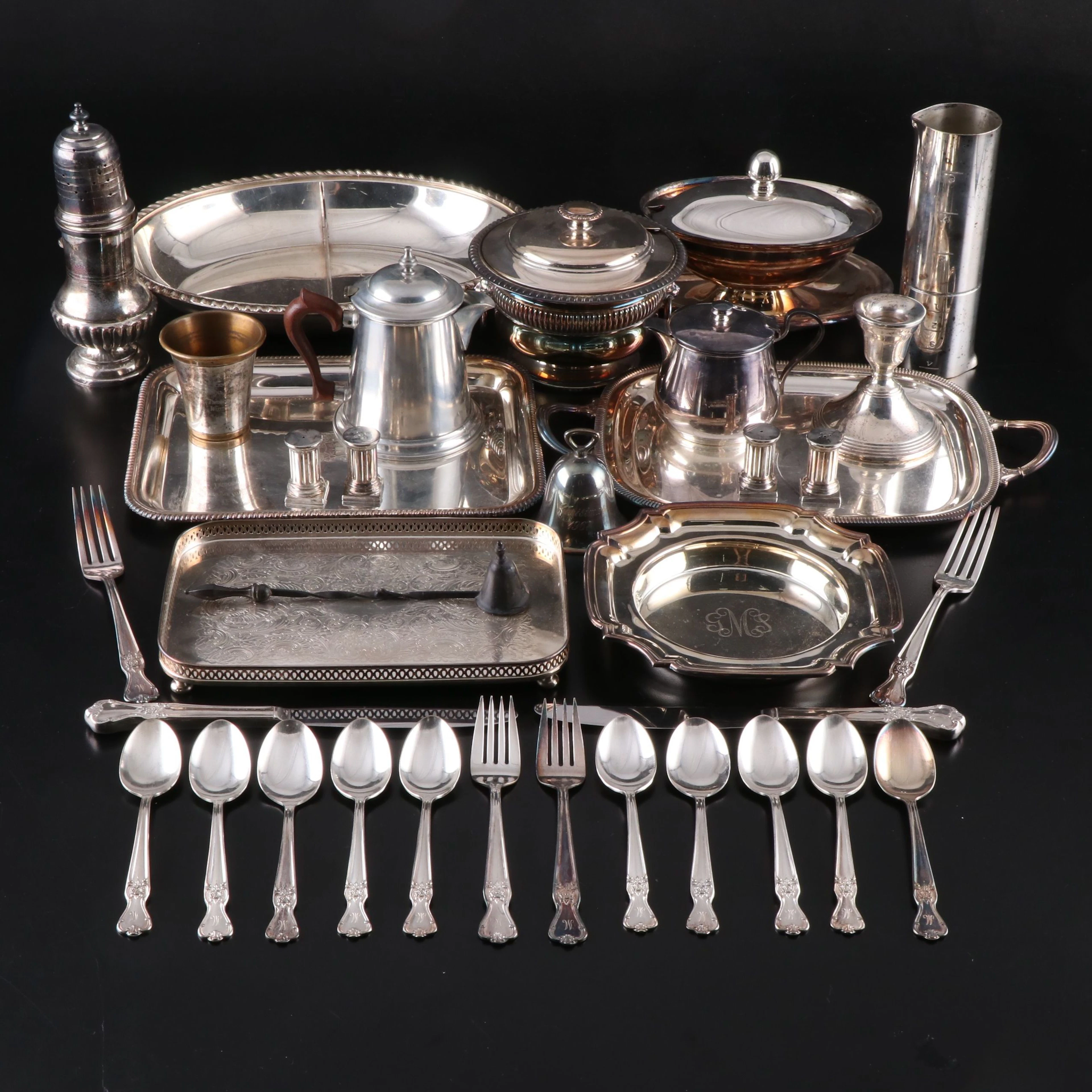 Old Community Plate Flatware with Other Silver Plate Tableware and Accessories