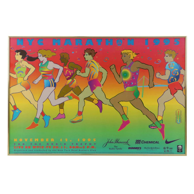 After Peter Max Offset Lithograph Poster for New York City Marathon, 1995