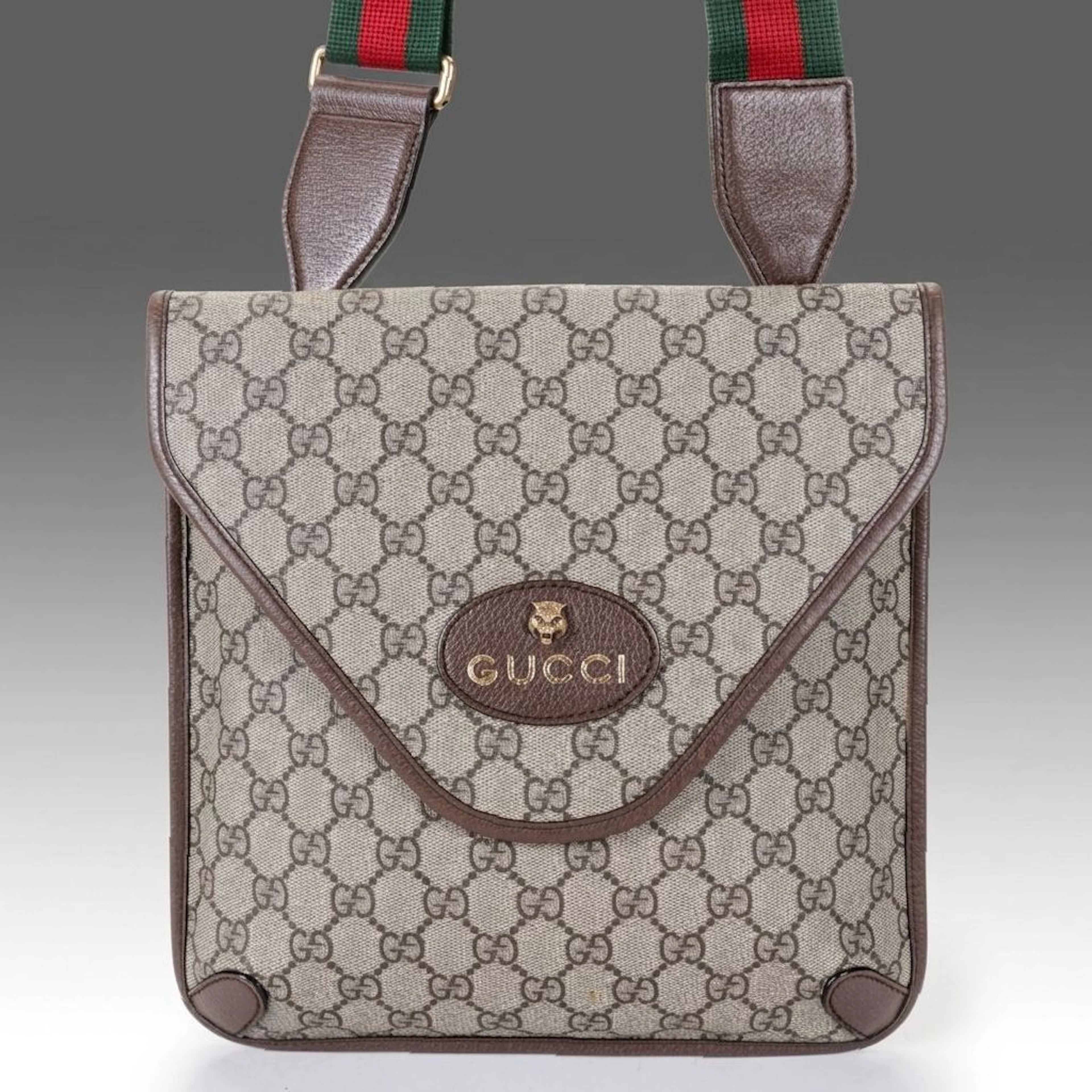 Gucci Neo Vintage Messenger Bag in GG Supreme Canvas with Web Strap