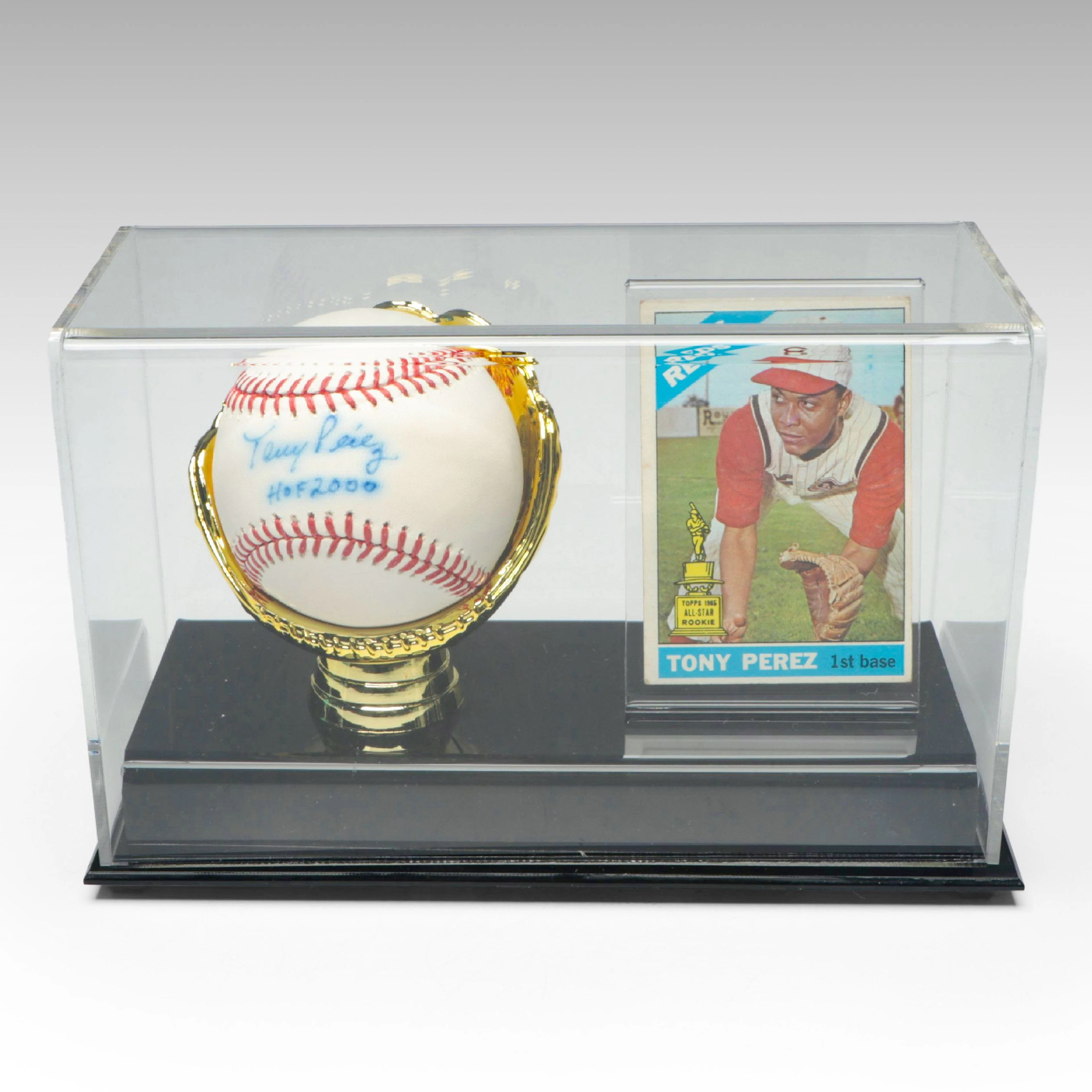 Tony Perez Signed Rawlings Official Major League Baseball with Display