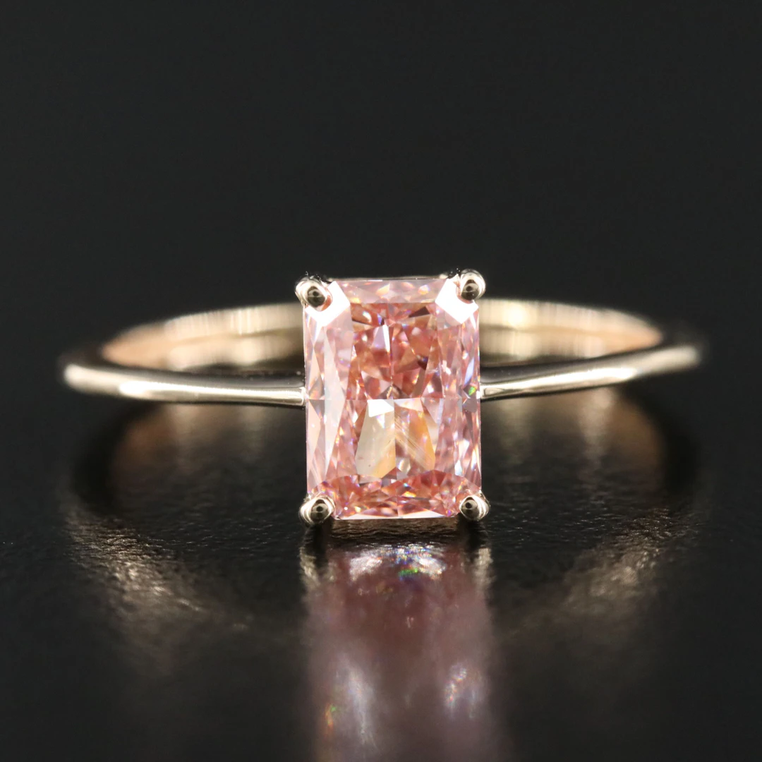 14K 1.04 CT Fancy Pink Lab Grown Diamond Ring