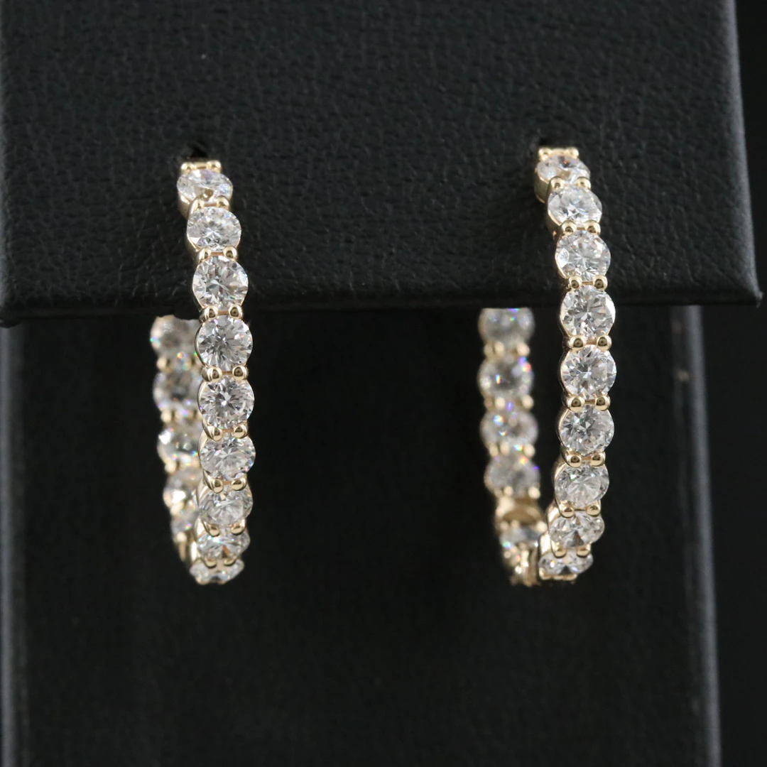 14K 3.26 CTW Lab Grown Diamond Inside-Out Hoop Earrings