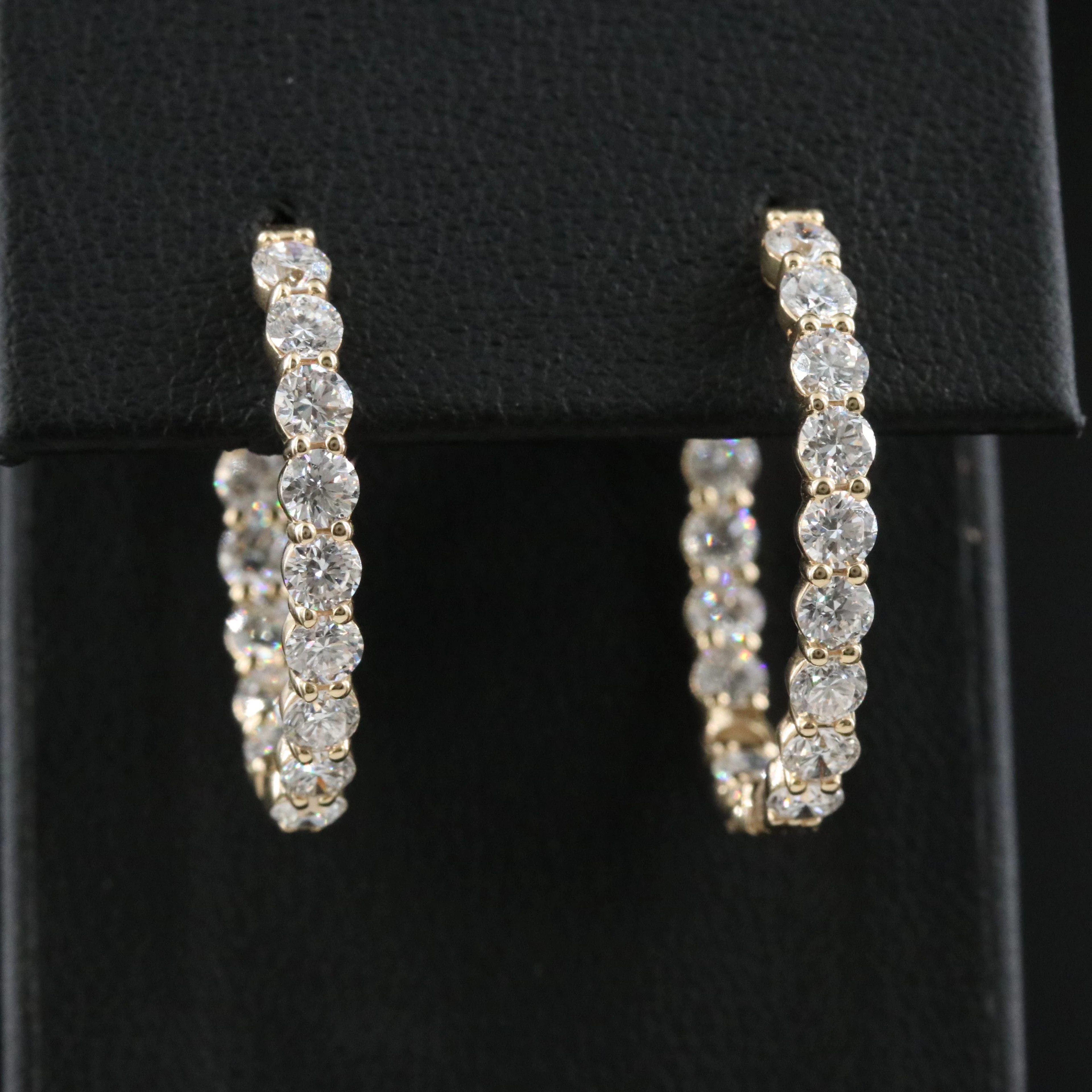 14K 3.26 CTW Lab Grown Diamond Inside-Out Hoop Earrings