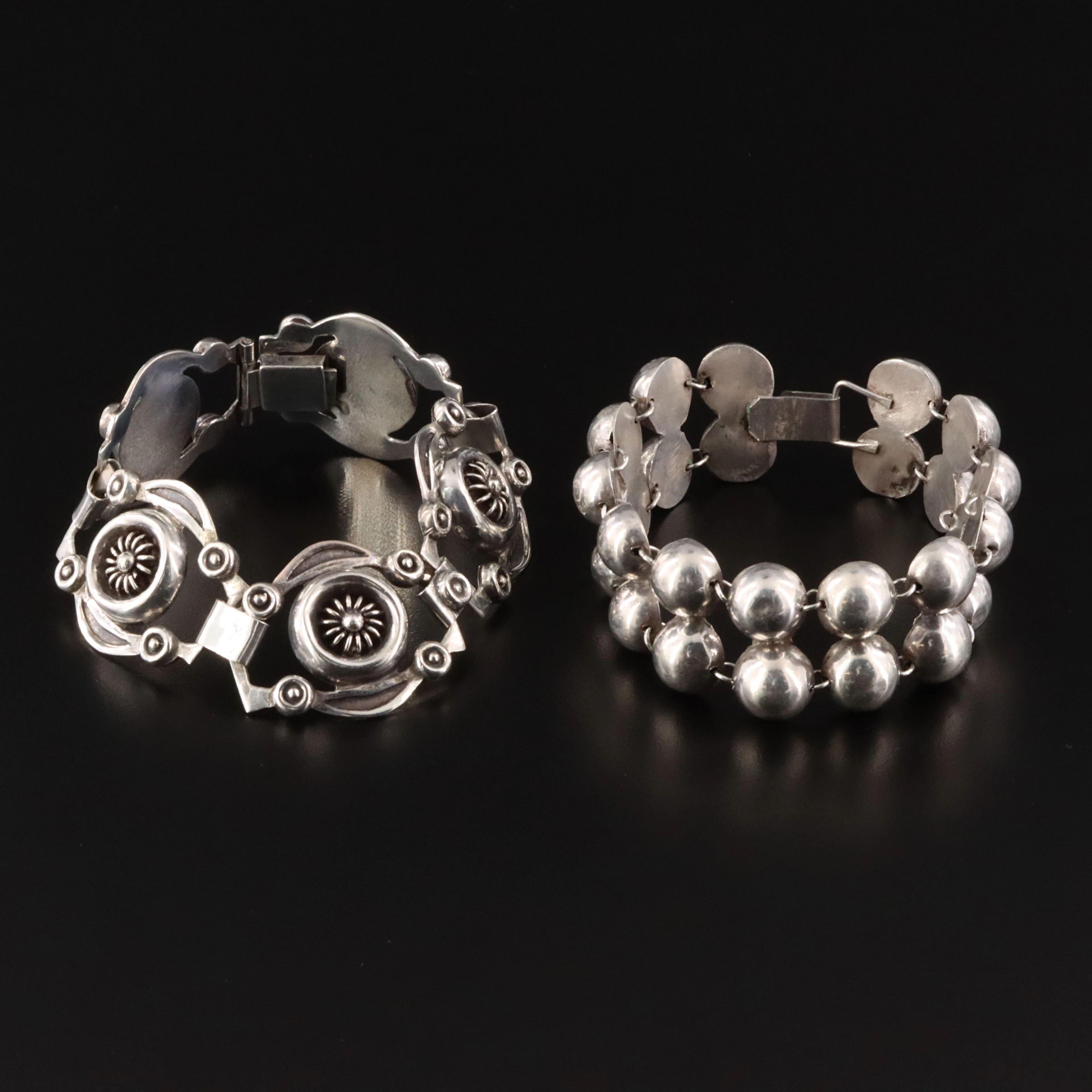 Mexican Modernist Featured in Sterling Bracelets