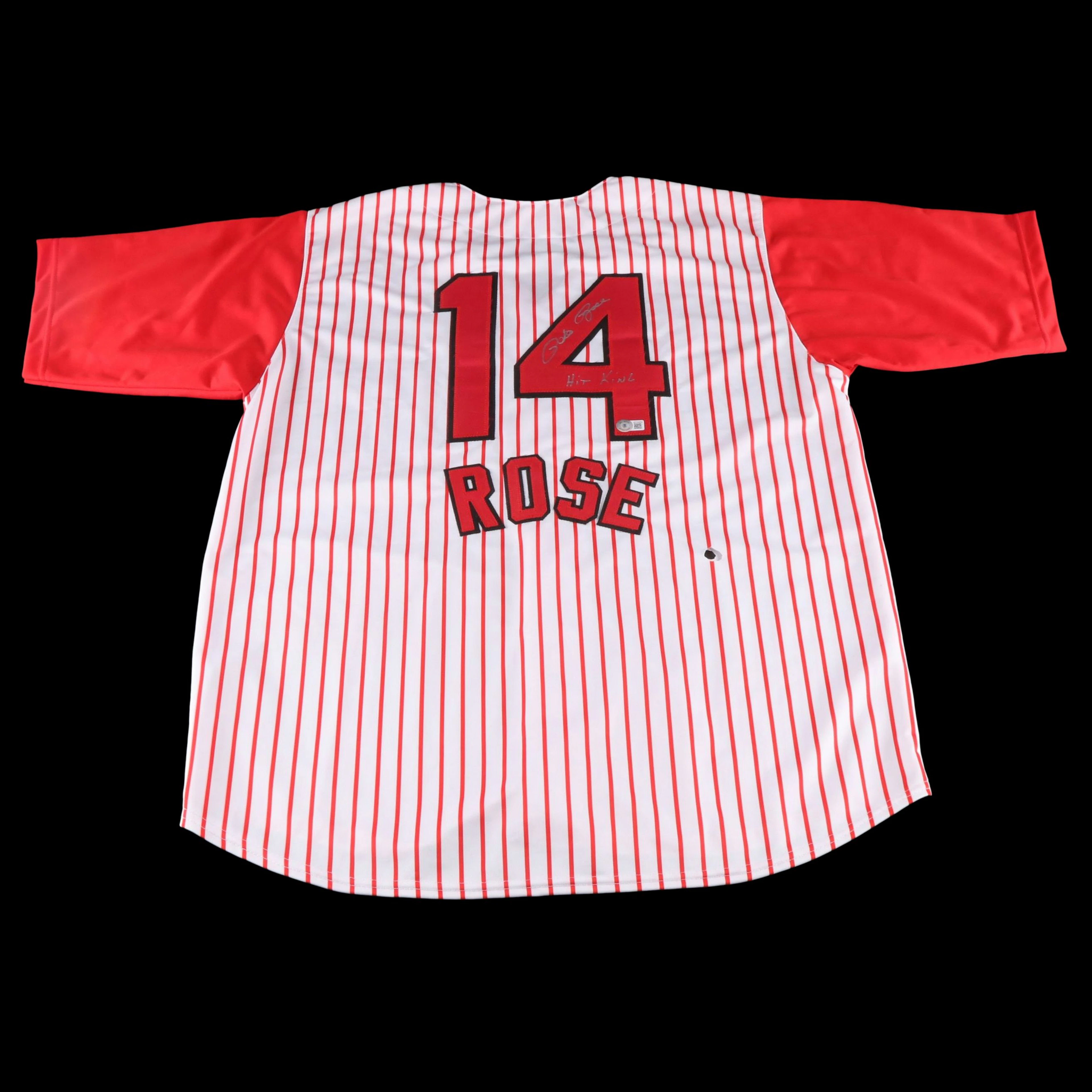 Pete Rose Signed "Hit King" Cincinnati Reds Baseball Jersey, Beckett
