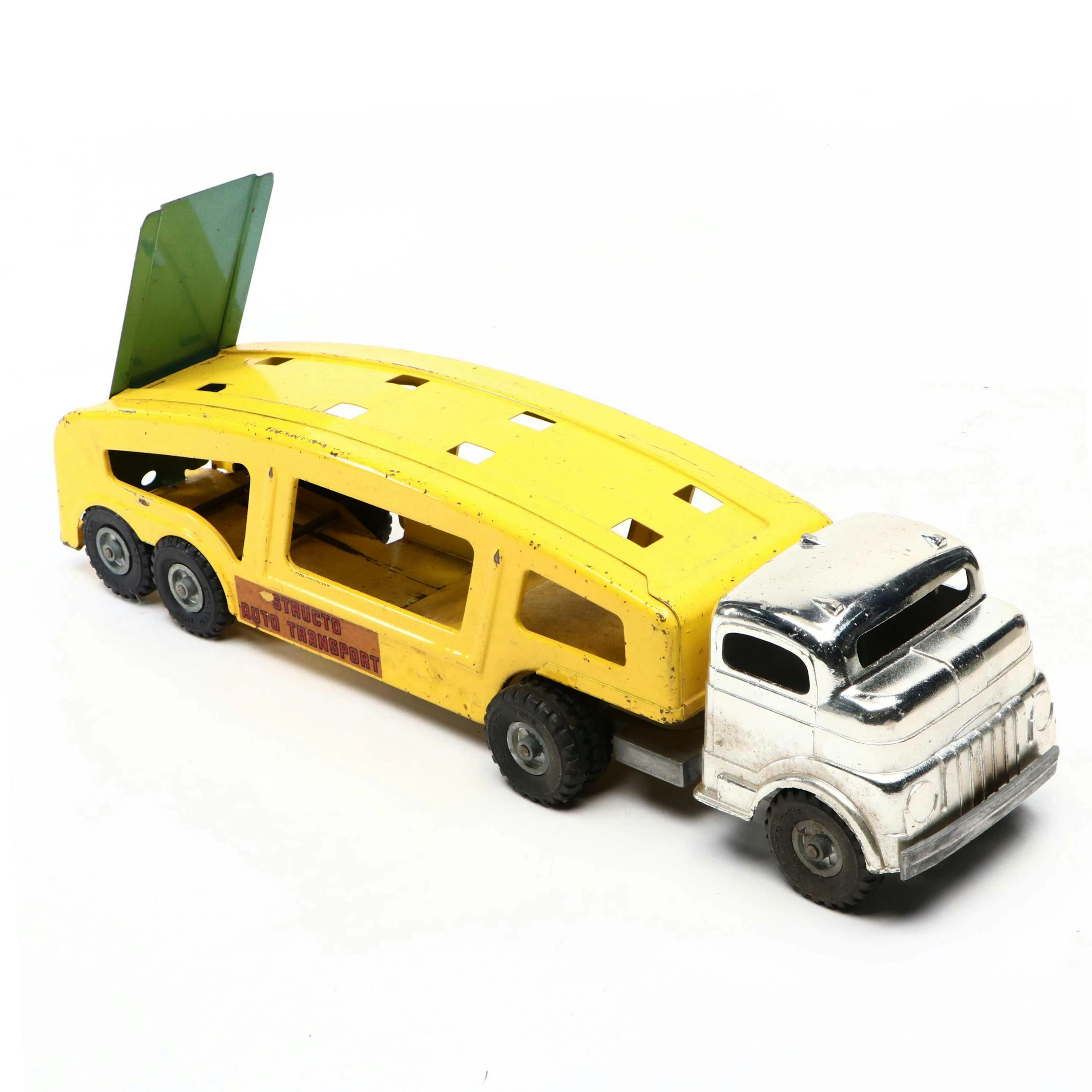 Structo Auto Transport Pressed Steel Toy Truck, Mid-20th Century