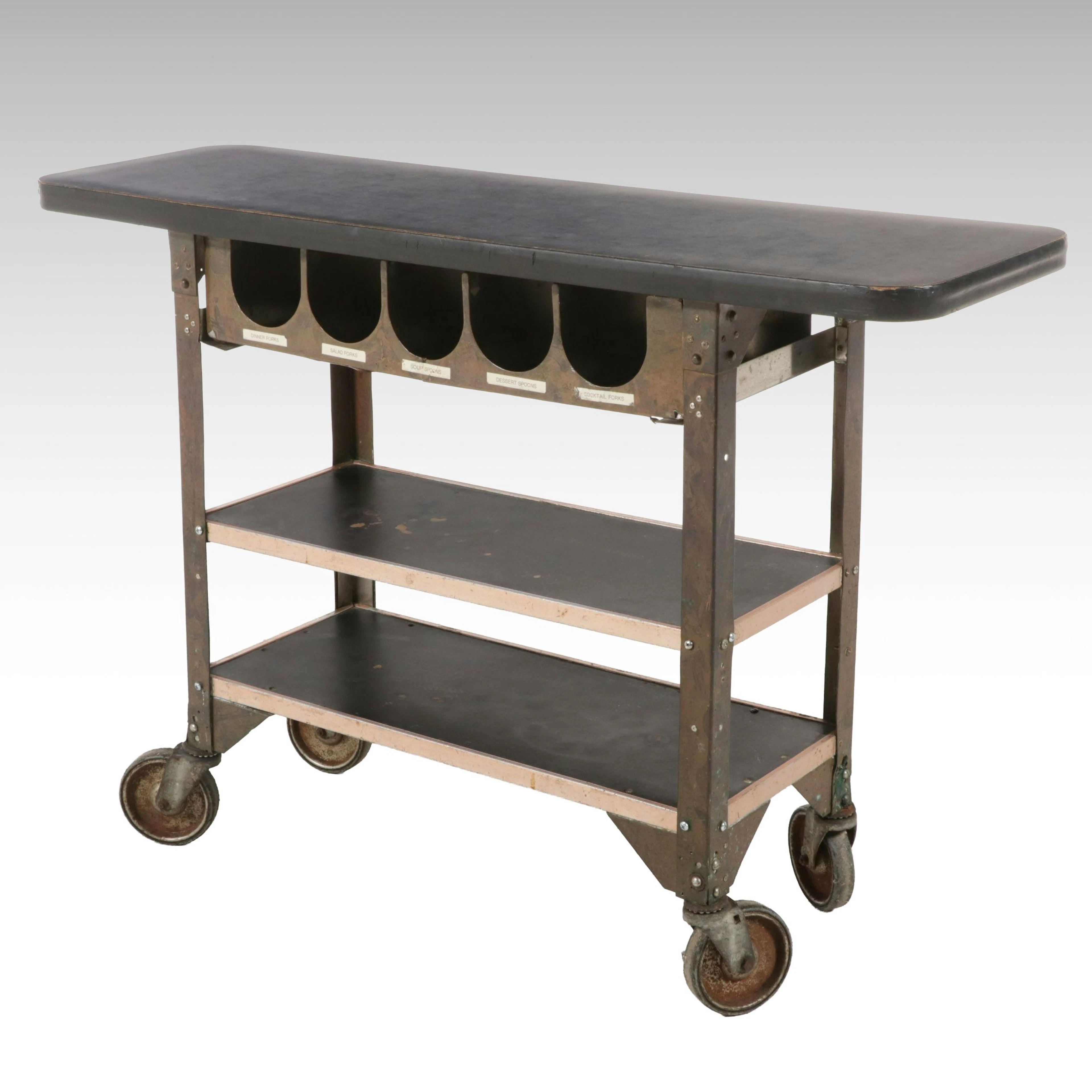Industrial Dinner and Bar Service Cart, Mid to Late 20th Century