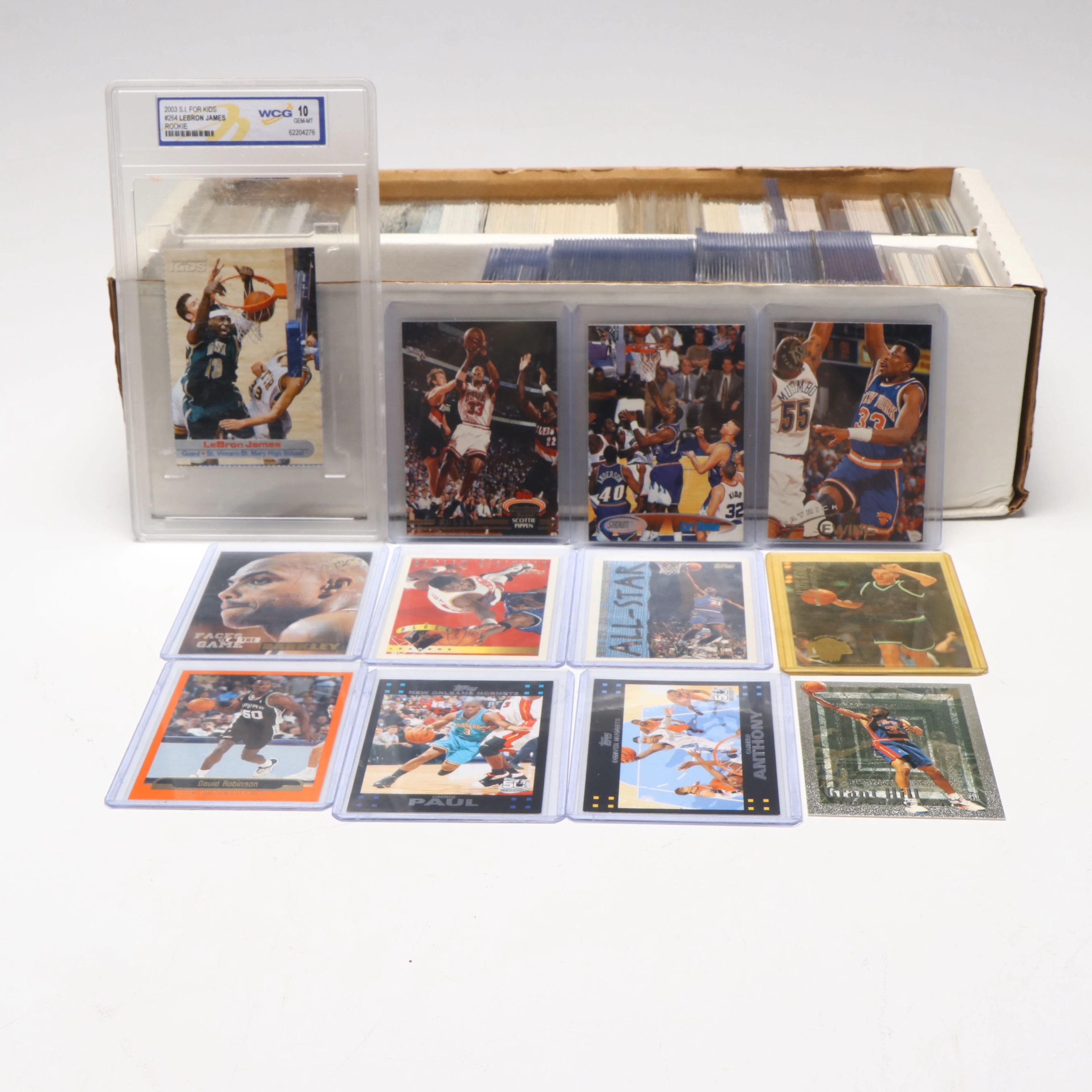 Topps with Other Basketball Cards Featuring LeBron James Slabbed Rookie Year