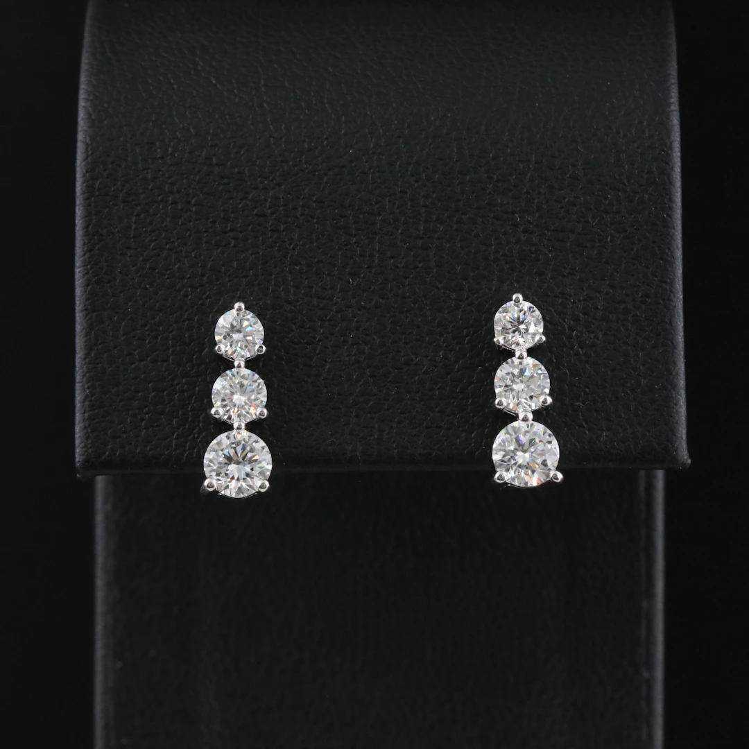 14K 1.47 CTW Lab Grown Diamond Drop Earrings