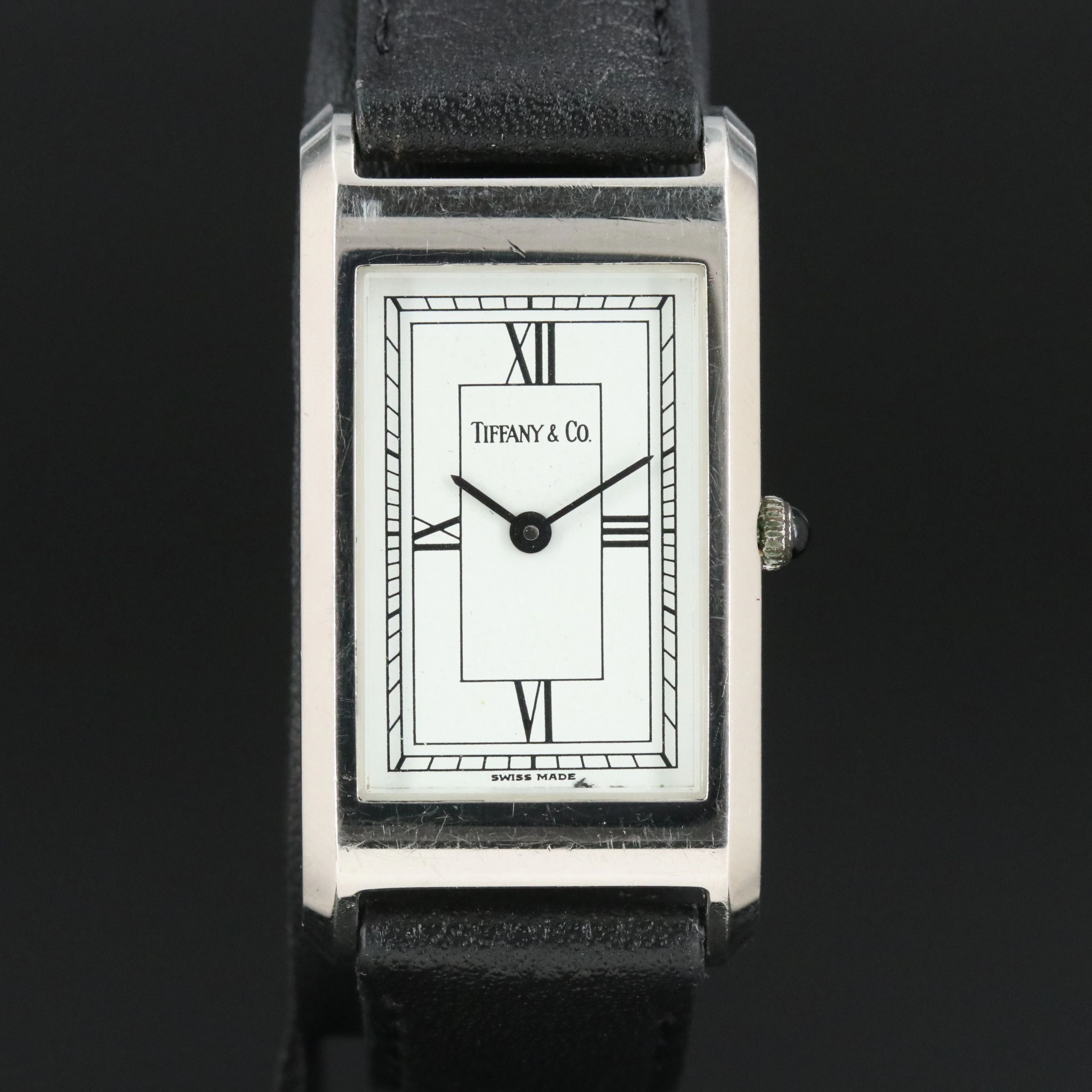 Tiffany & Co. Classic Tank Style Stainless Steel Quartz Watch