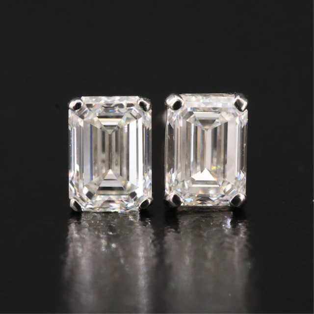 Platinum 1.01 CTW Internally Flawless Diamond Earrings with GIA Reports