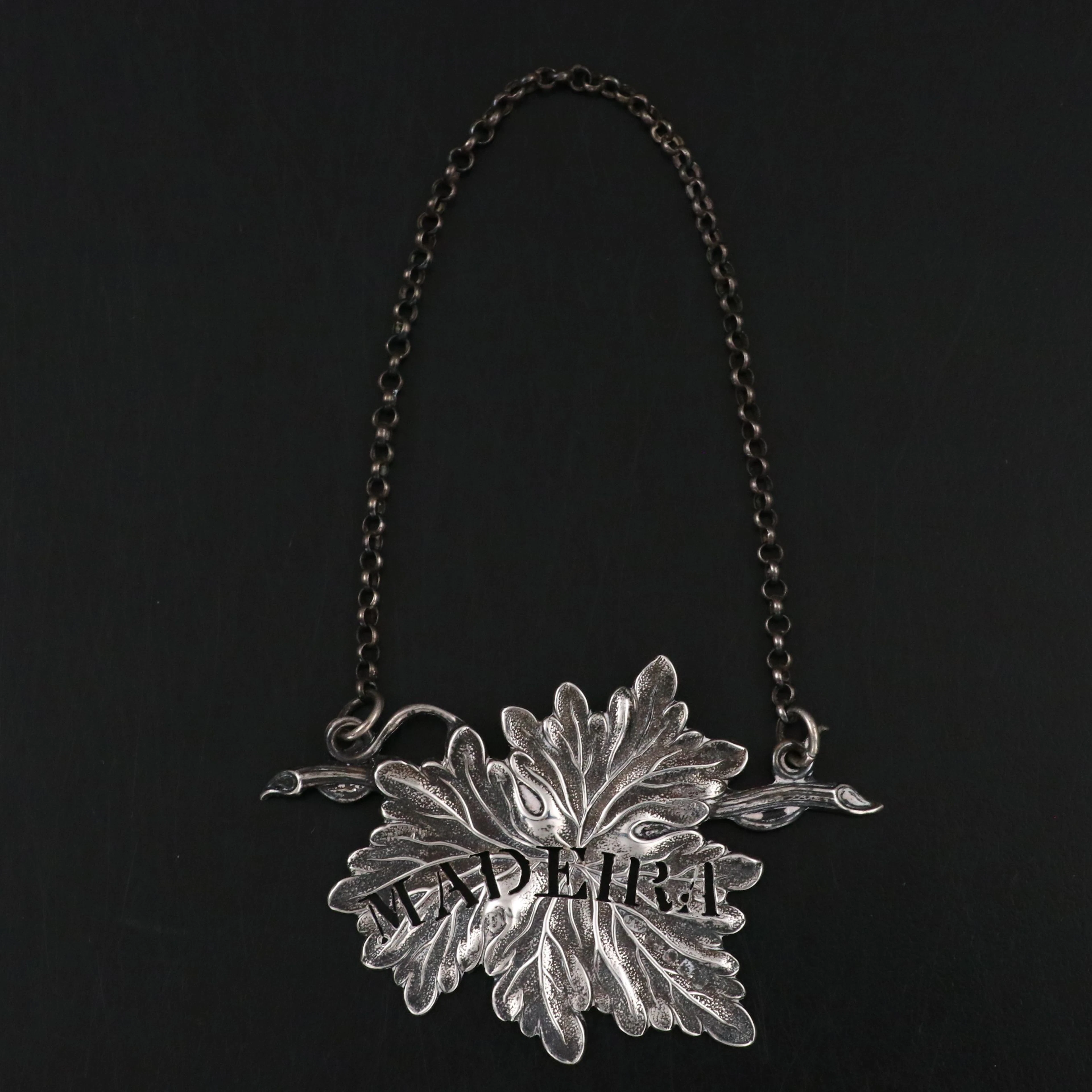 Antique Joseph Willmore Sterling Silver Madeira Decanter Tag, 1831