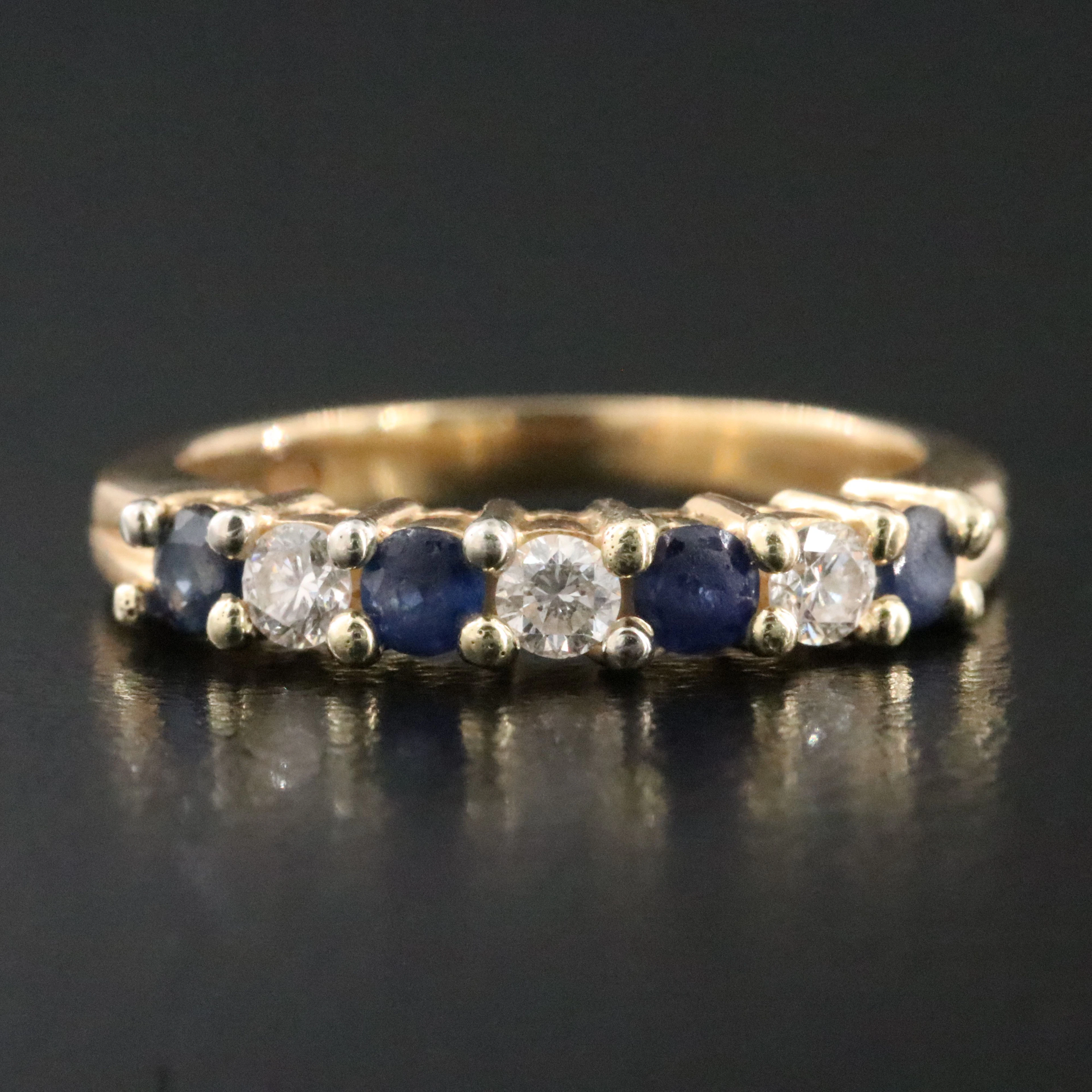 Tiffany & Co. 18K Sapphire and Diamond Alternating Ring