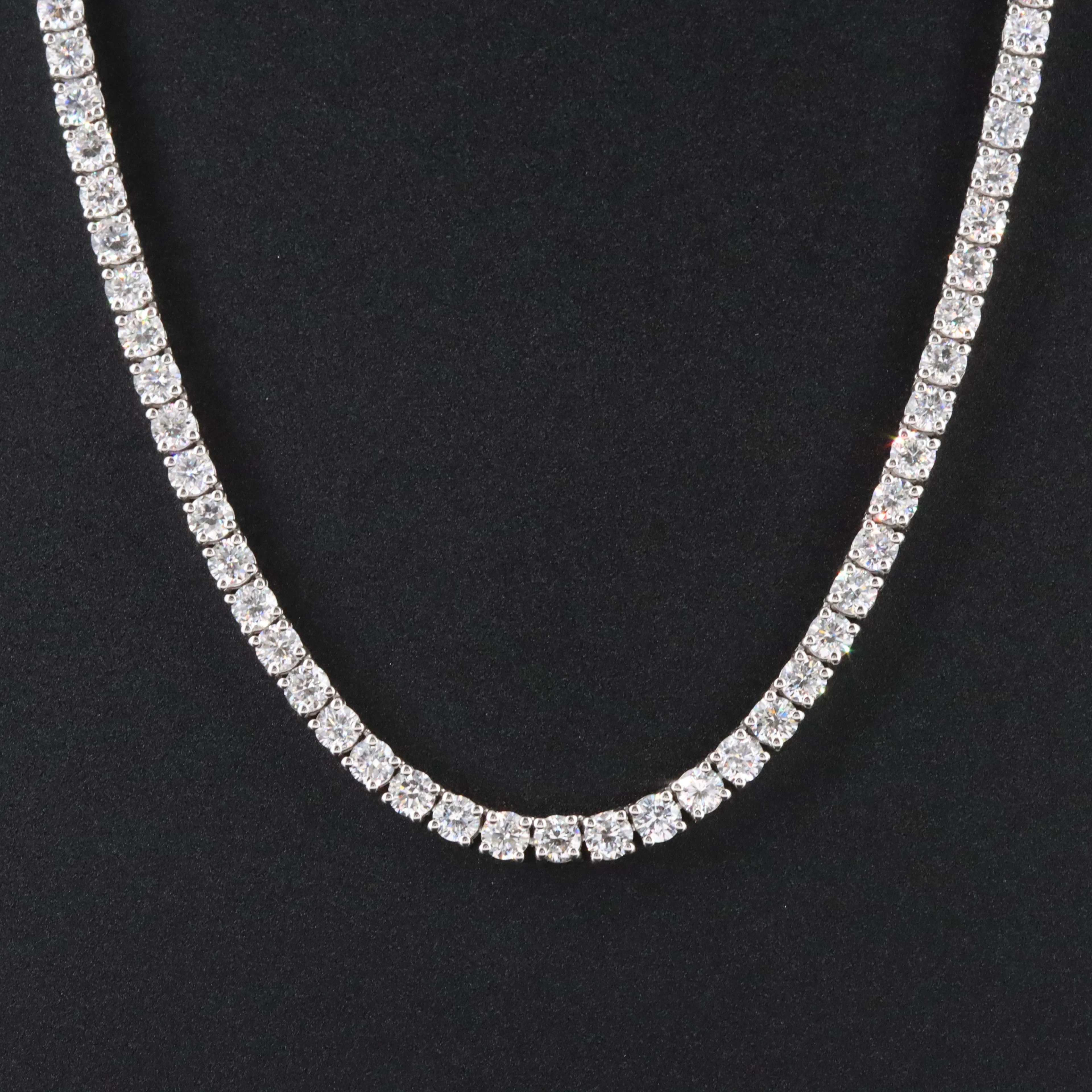 Sterling 9.00 CTW Lab Grown Diamond Riviere Necklace