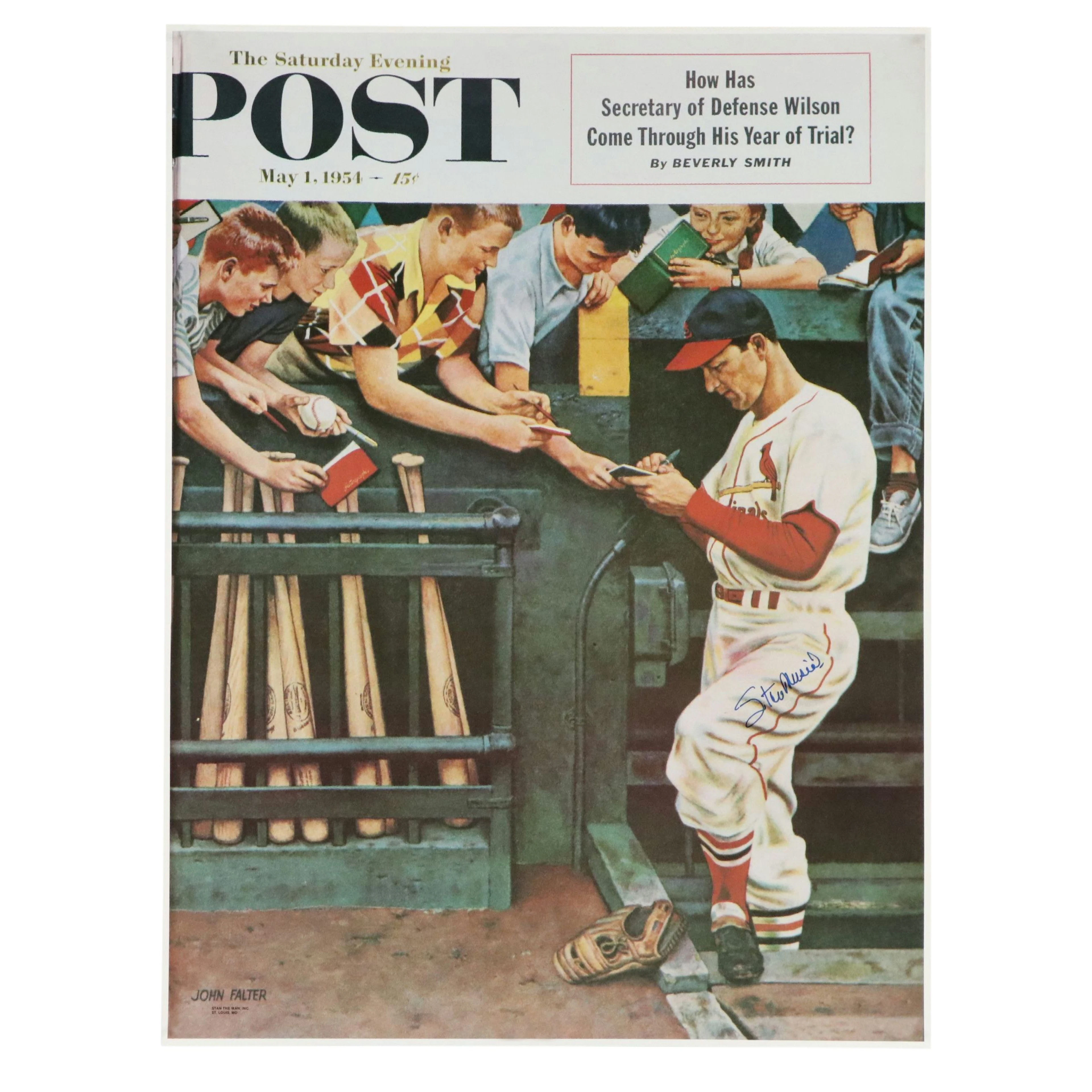 Stan Musial Signed St. Louis Cardinals Baseball Poster