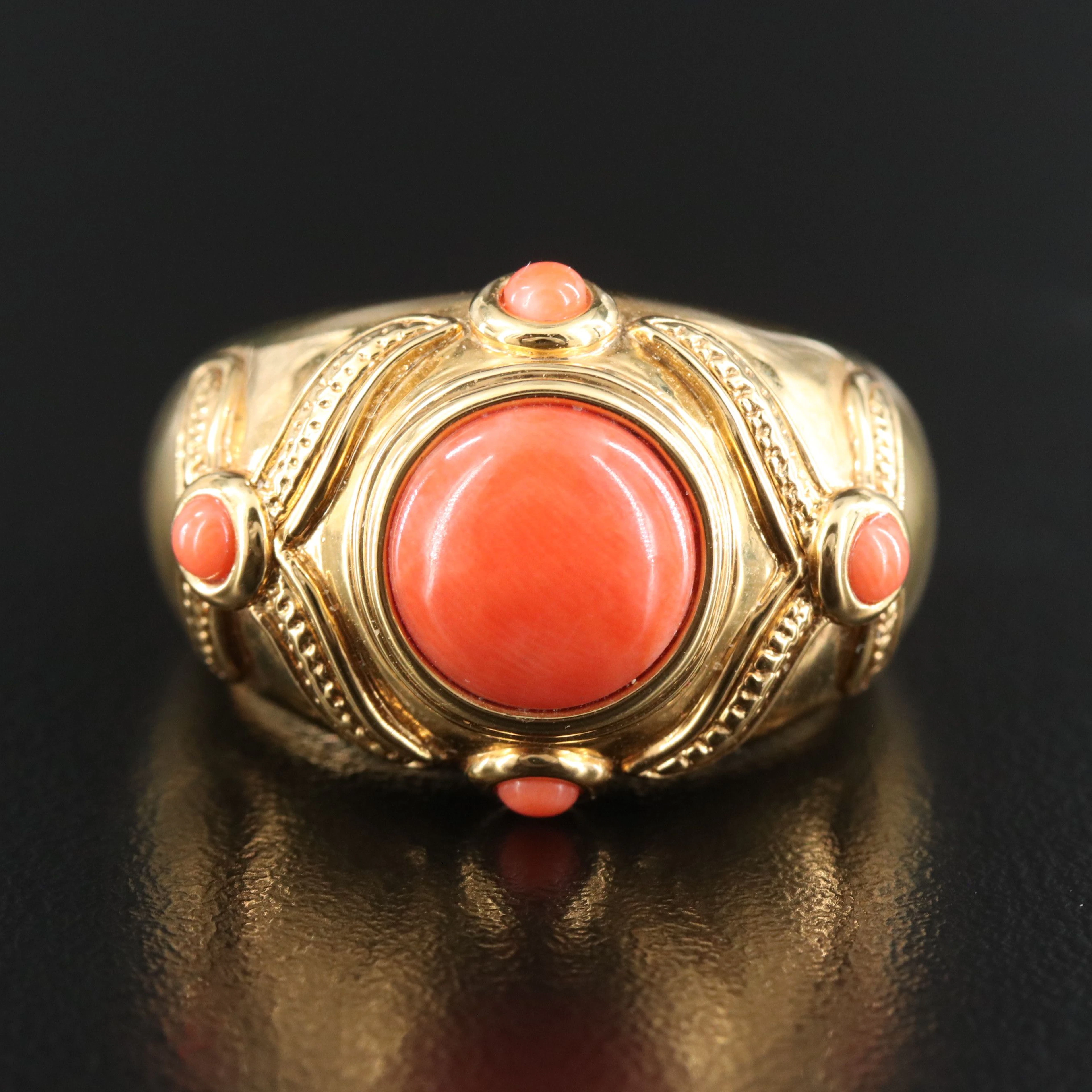 14K Coral Ring