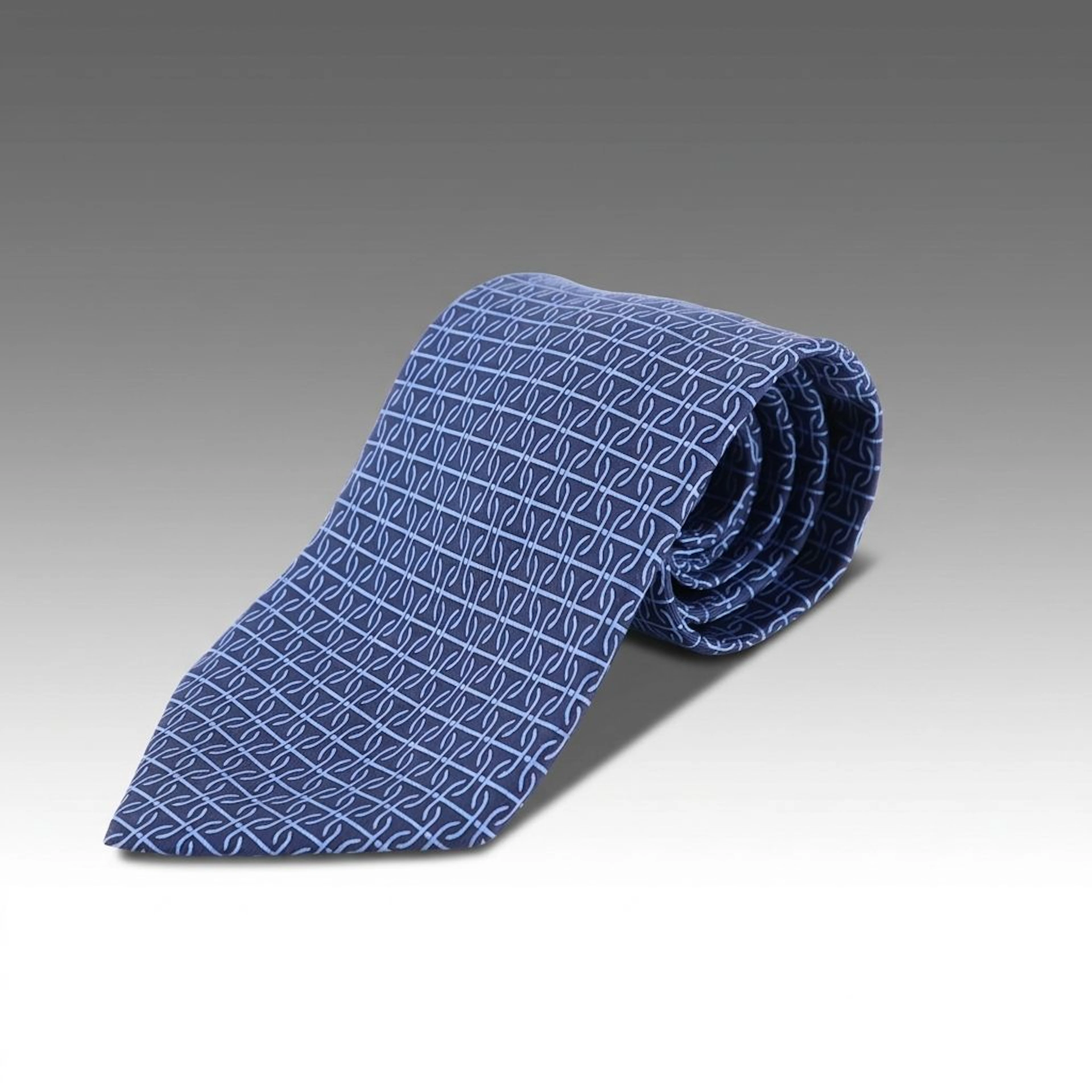 Hermès Abstract H Pattern Necktie in Silk Twill