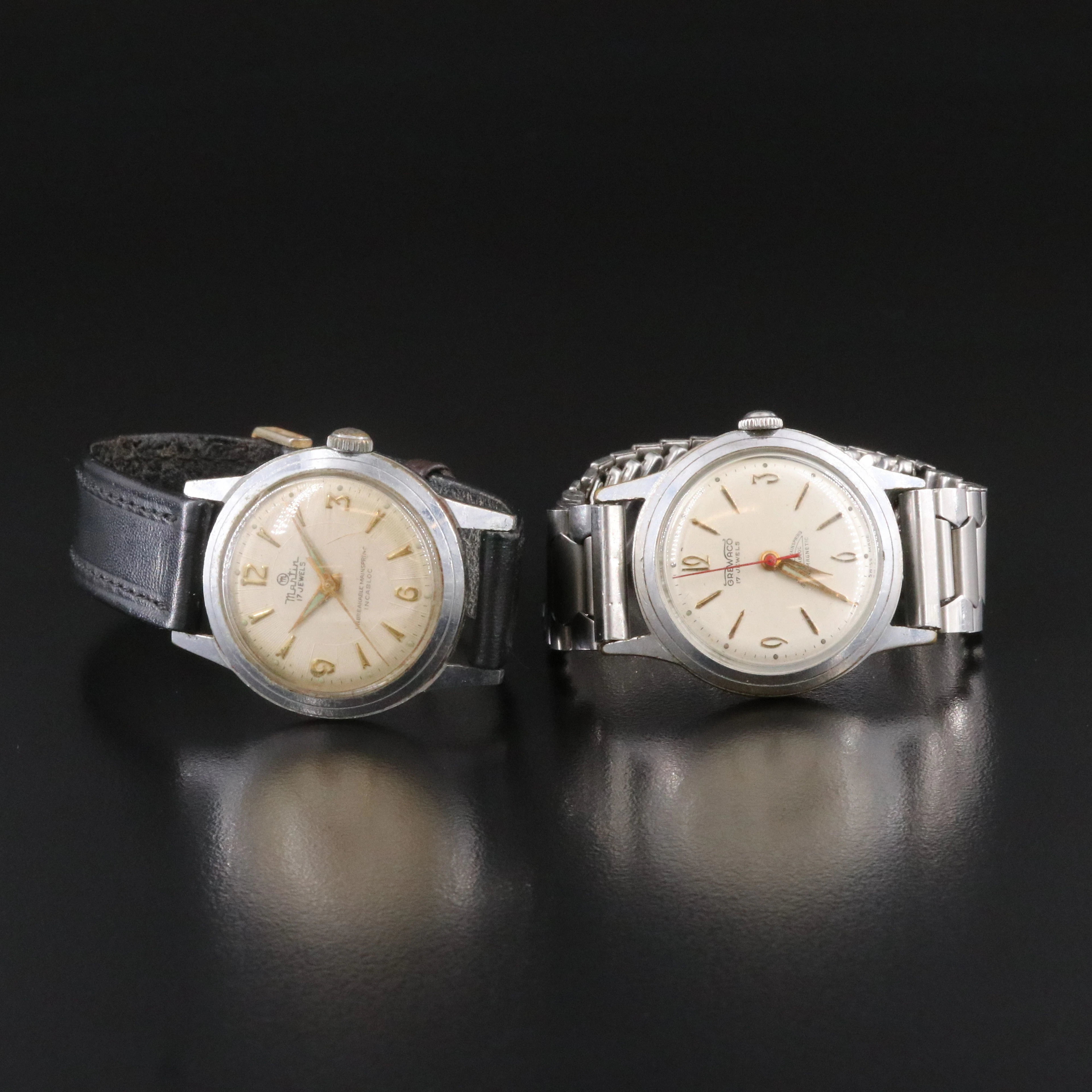 Vintage Grewaco and Martin Stem Wind Watches