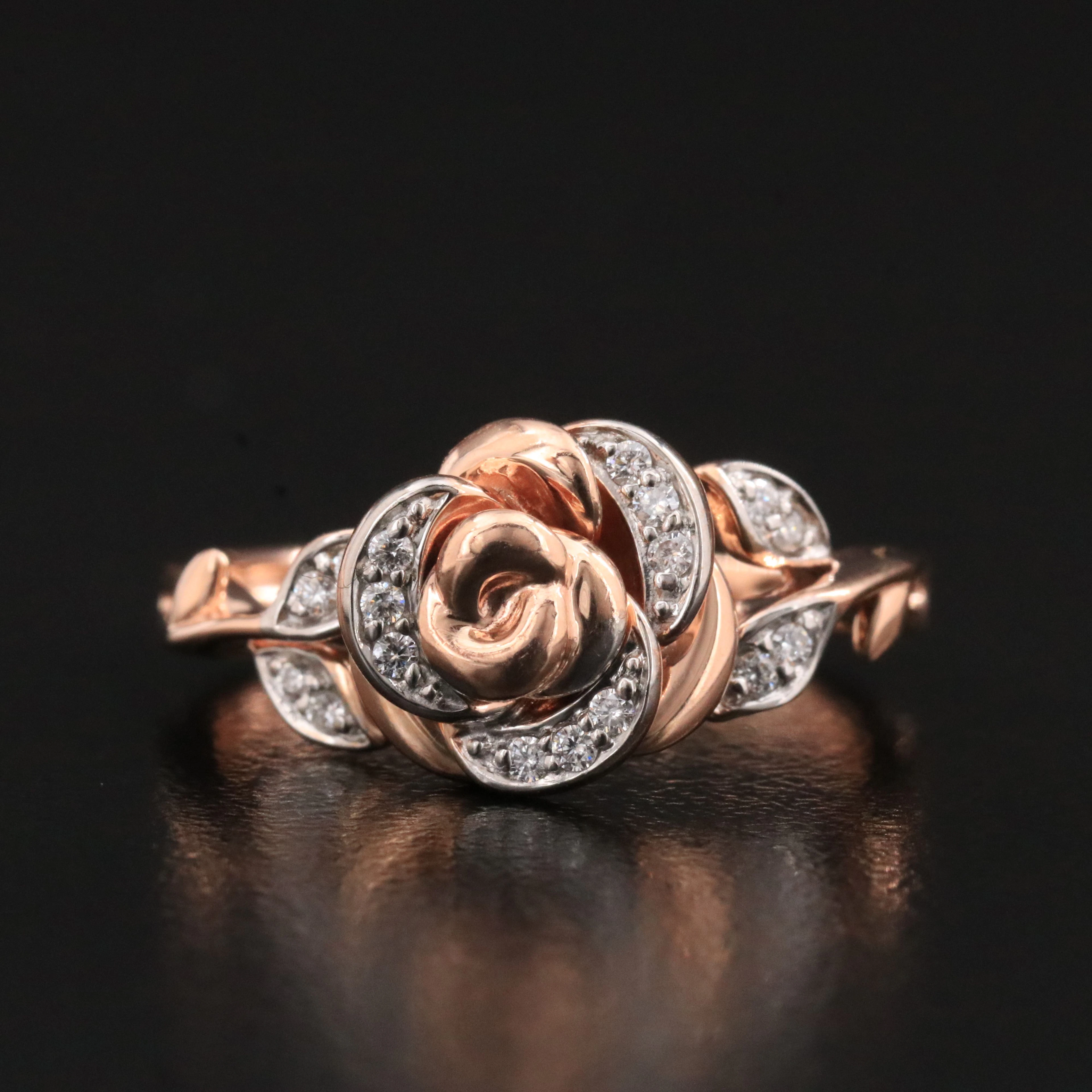 Enchanted Disney Belle 10K 0.23 CTW Diamond Ring