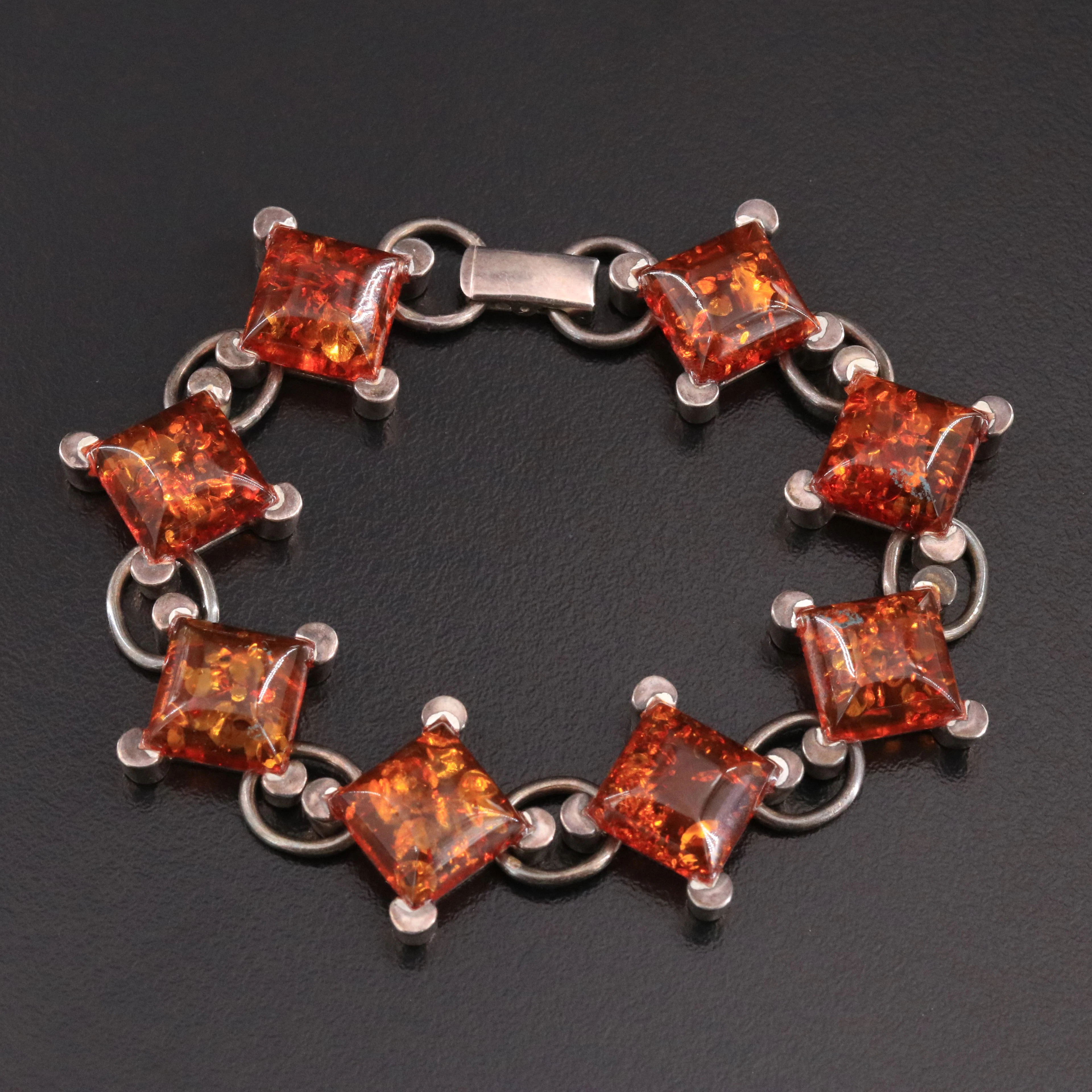 Sterling Amber Bracelet