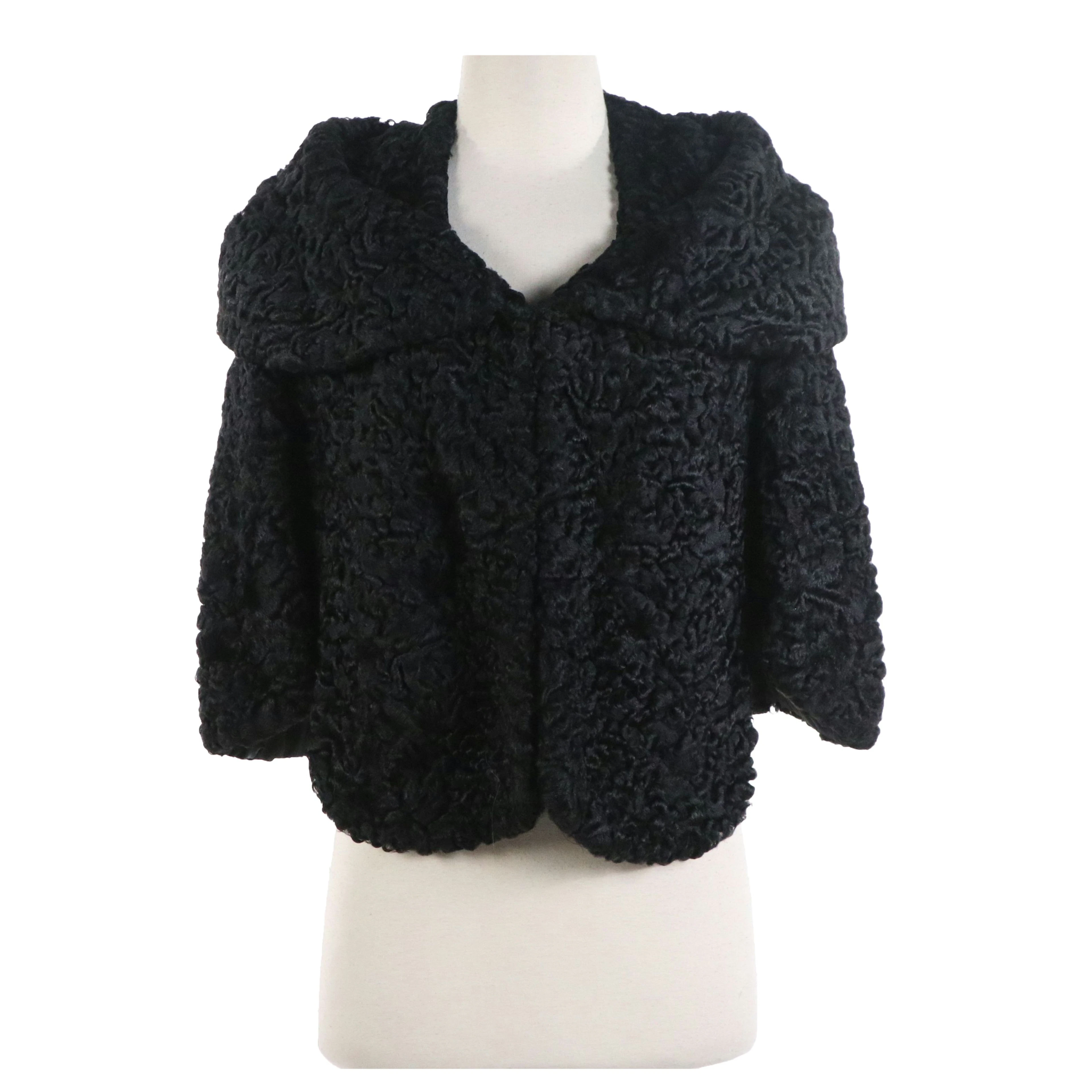 Persian Lamb Fur Collared Capelet Stole from Freeman's Furs, Vintage