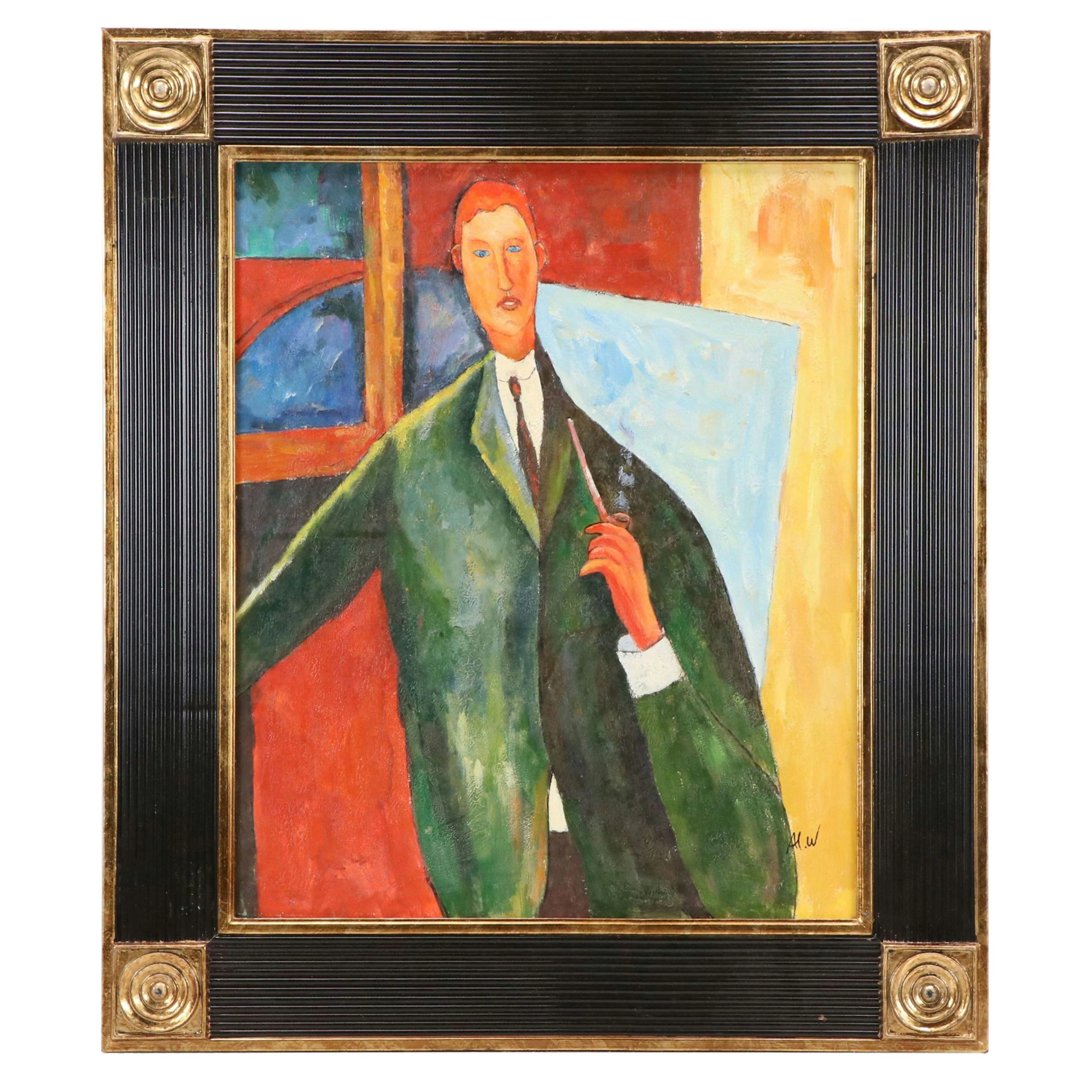 After Amedeo Modigliani Copy Oil Painting "Monsieur Cérusier"