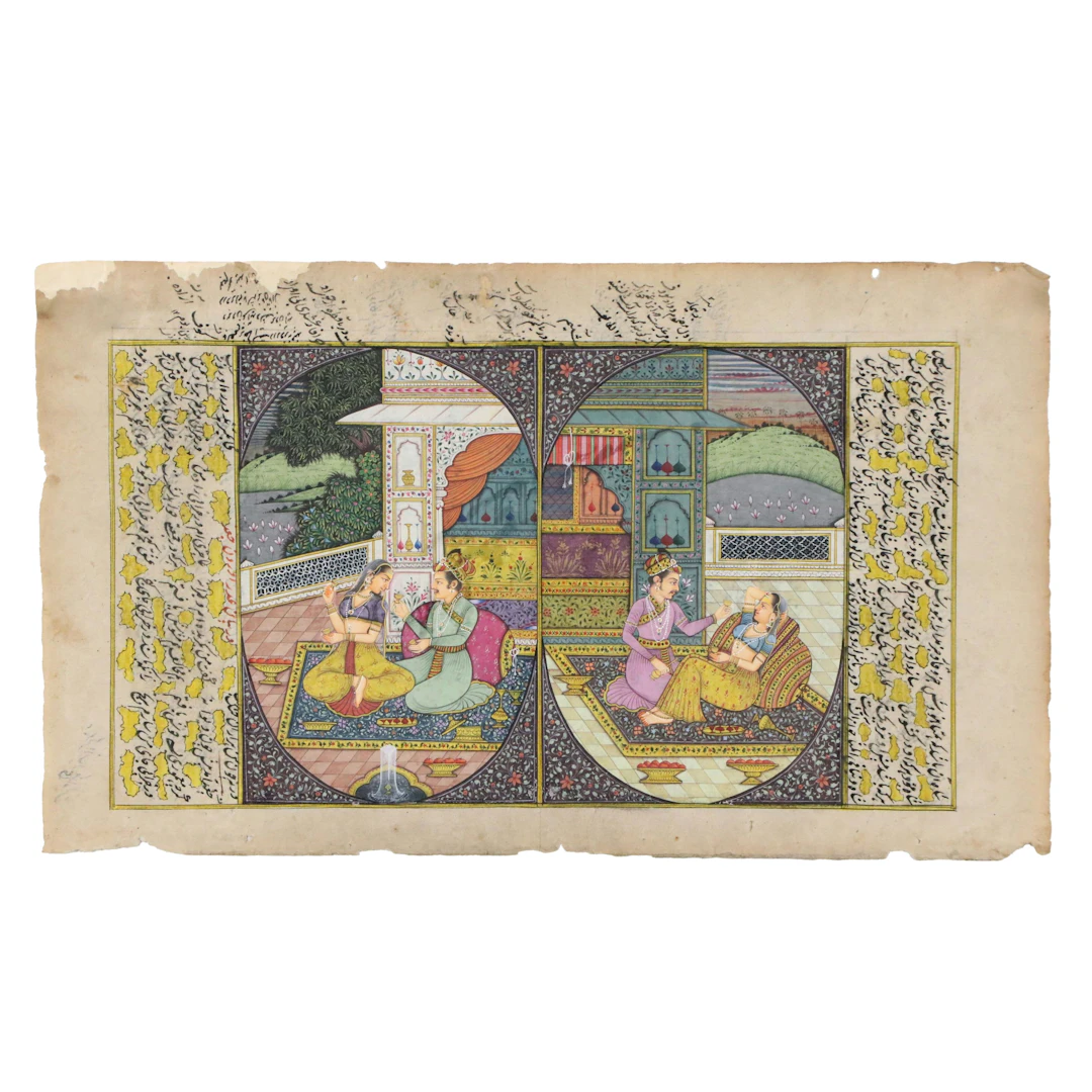 Antique Indian Miniature Album Leaf Painting, 19th Century or Earlier