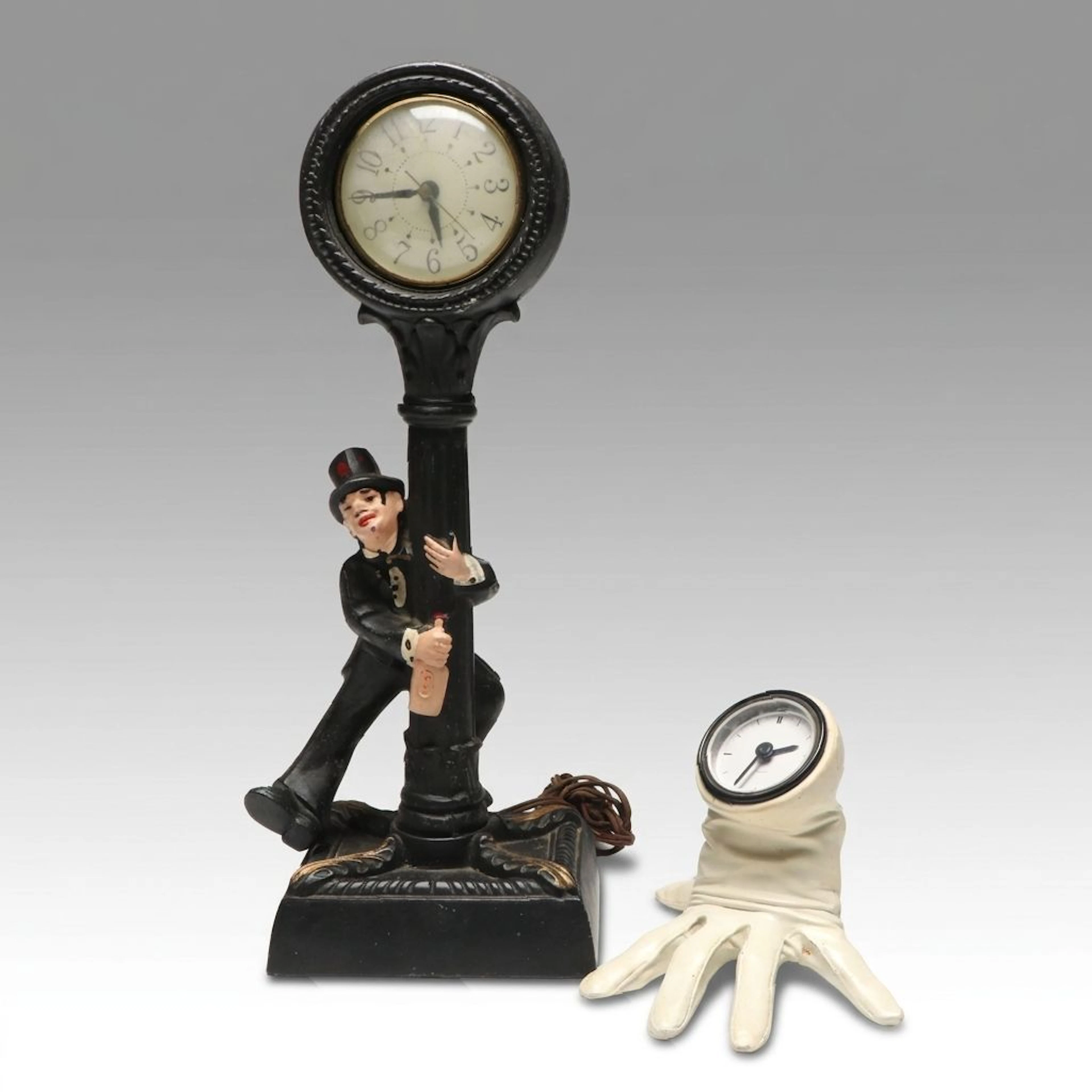 Sessions Clock Co. "Drunken Man" Novelty Metal Clock with Other Hand-Form Clock