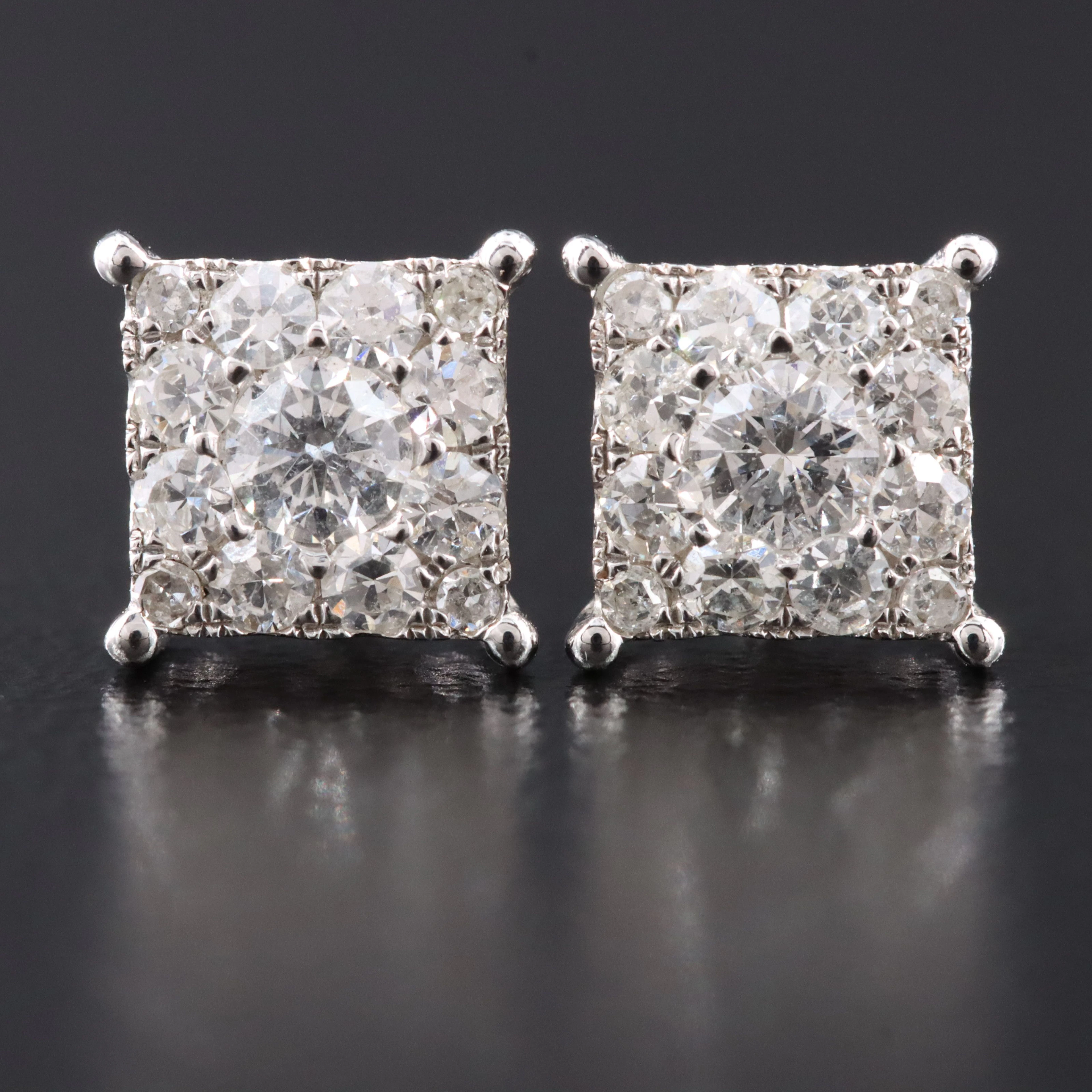 14K 0.49 CTW Pavé Diamond Earrings