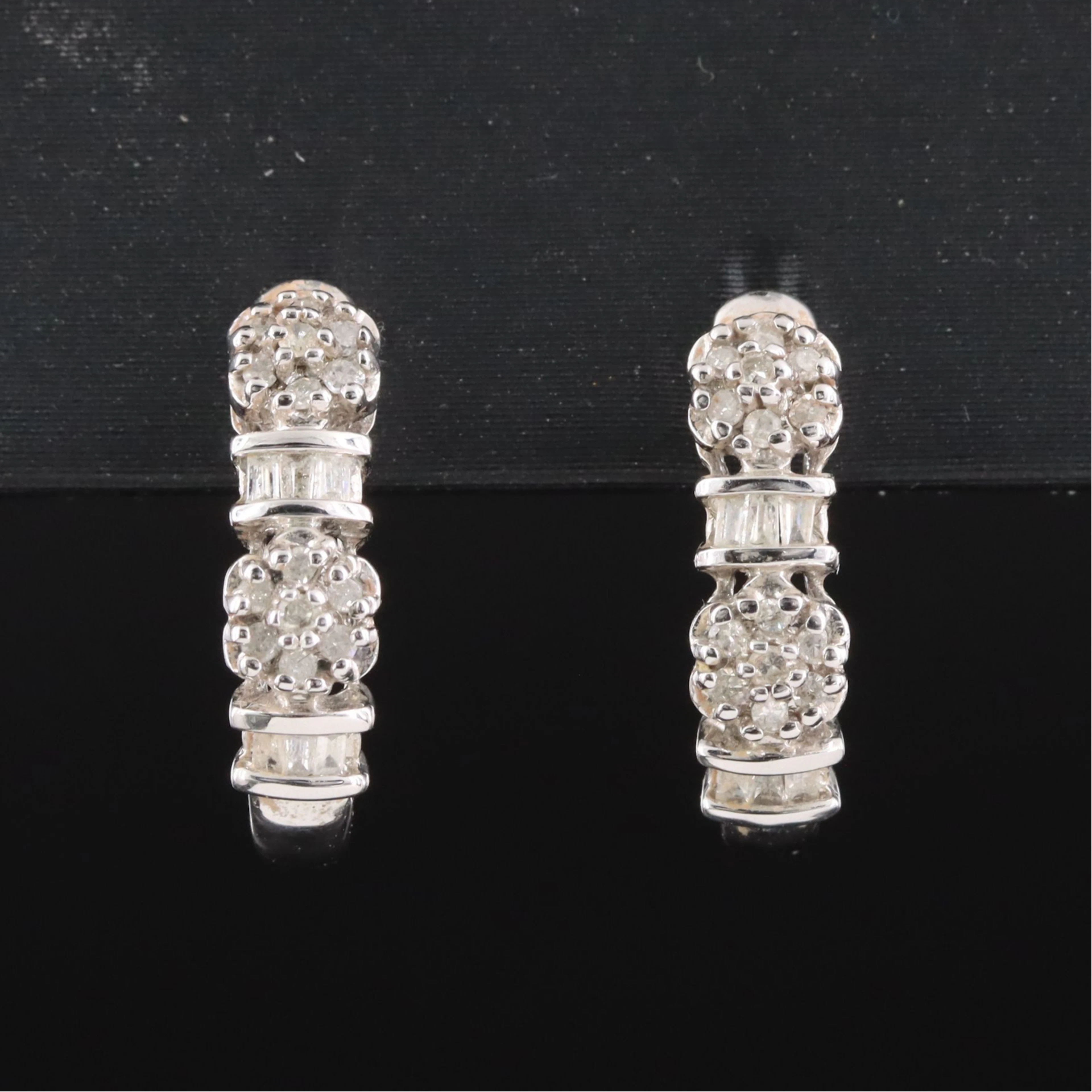 10K 0.25 CTW Diamond J Hoop Earrings