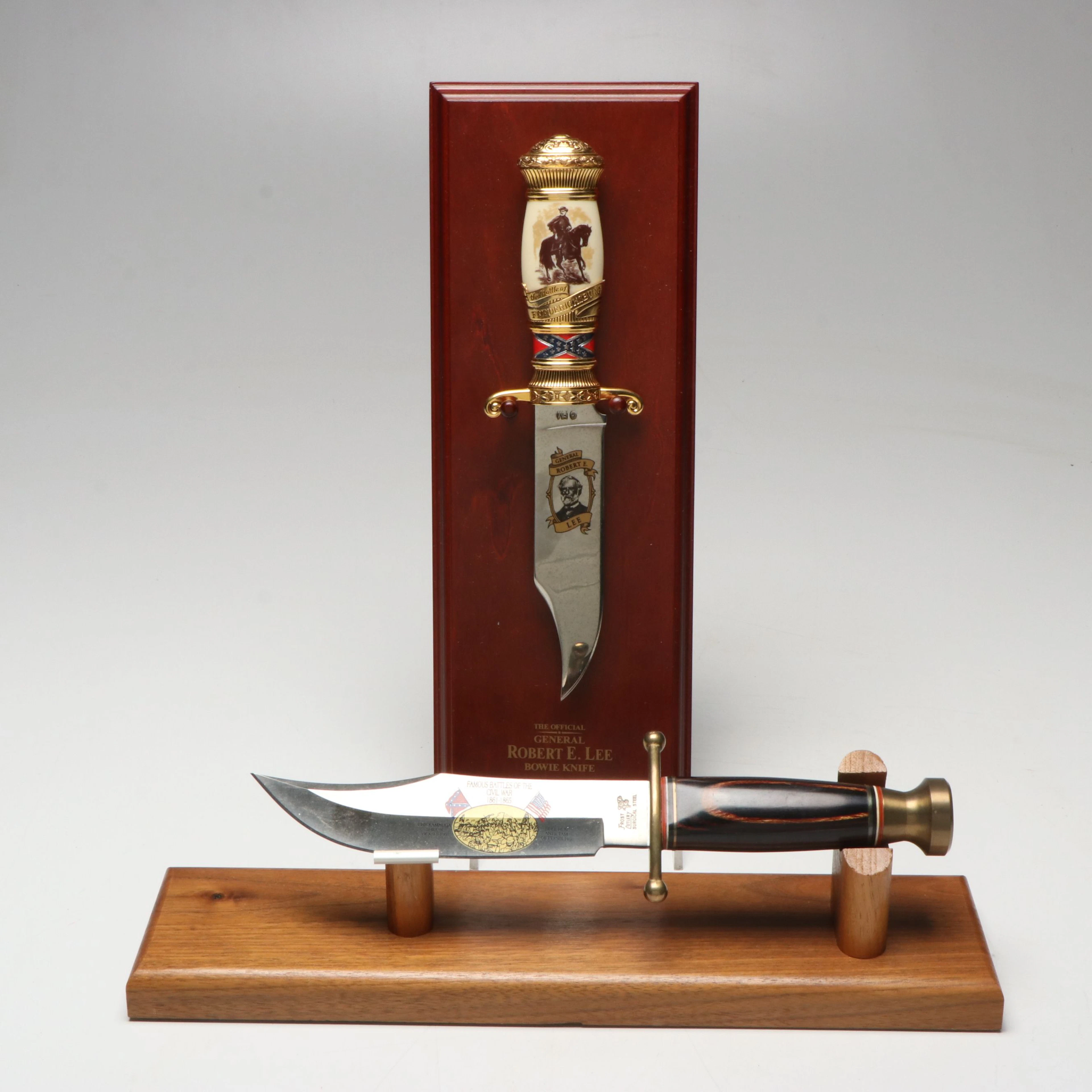 Franklin Mint Robert E. Lee Bowie Knife with Frost Civil War Battles Knife