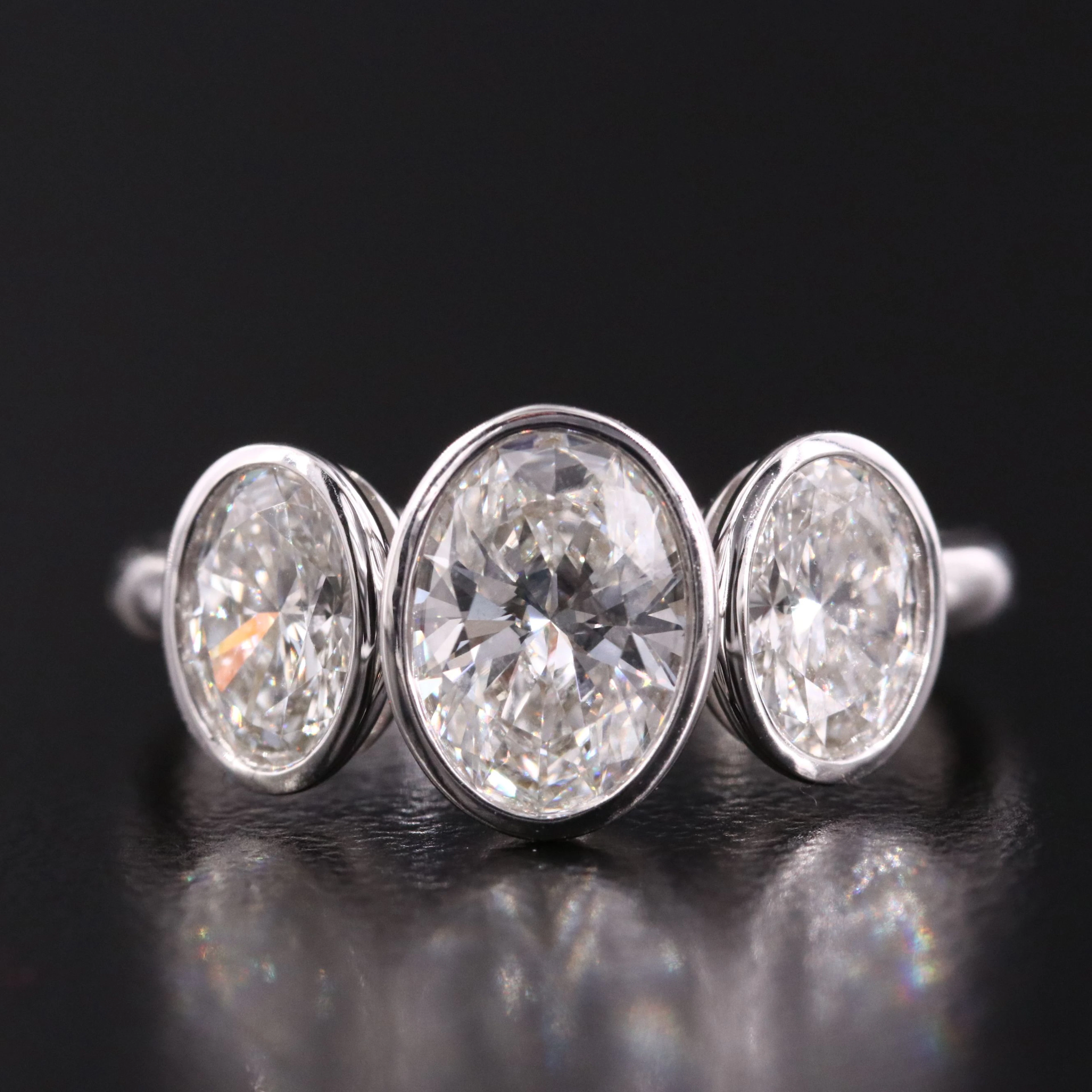 14K 2.00 CTW Lab Grown Diamond Three Stone Ring with IGI Report