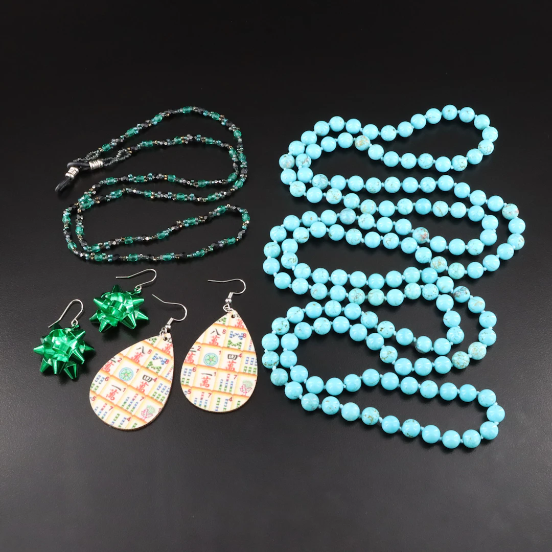 Jewelry Collection Featuring Magnesite and Glass