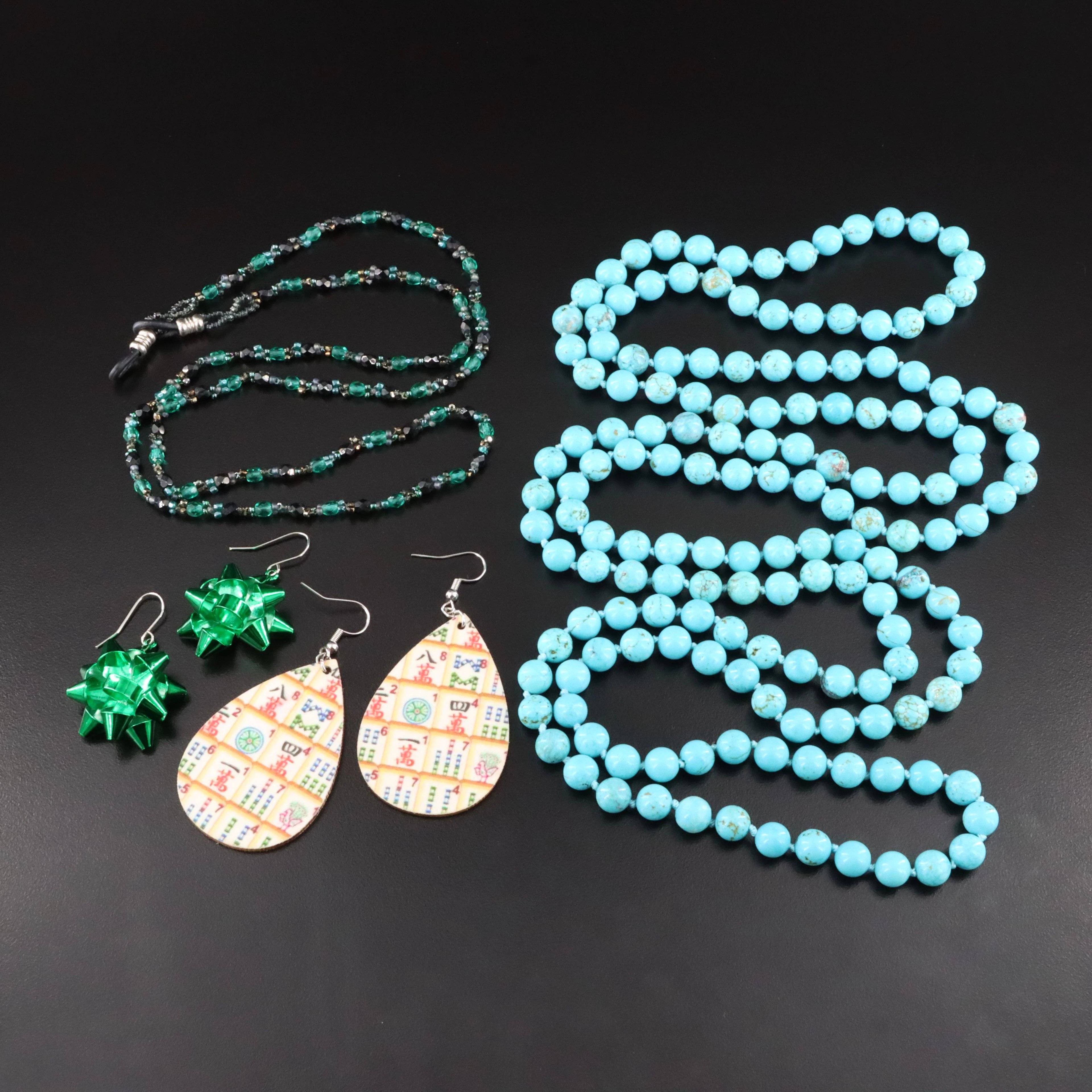 Jewelry Collection Featuring Magnesite and Glass