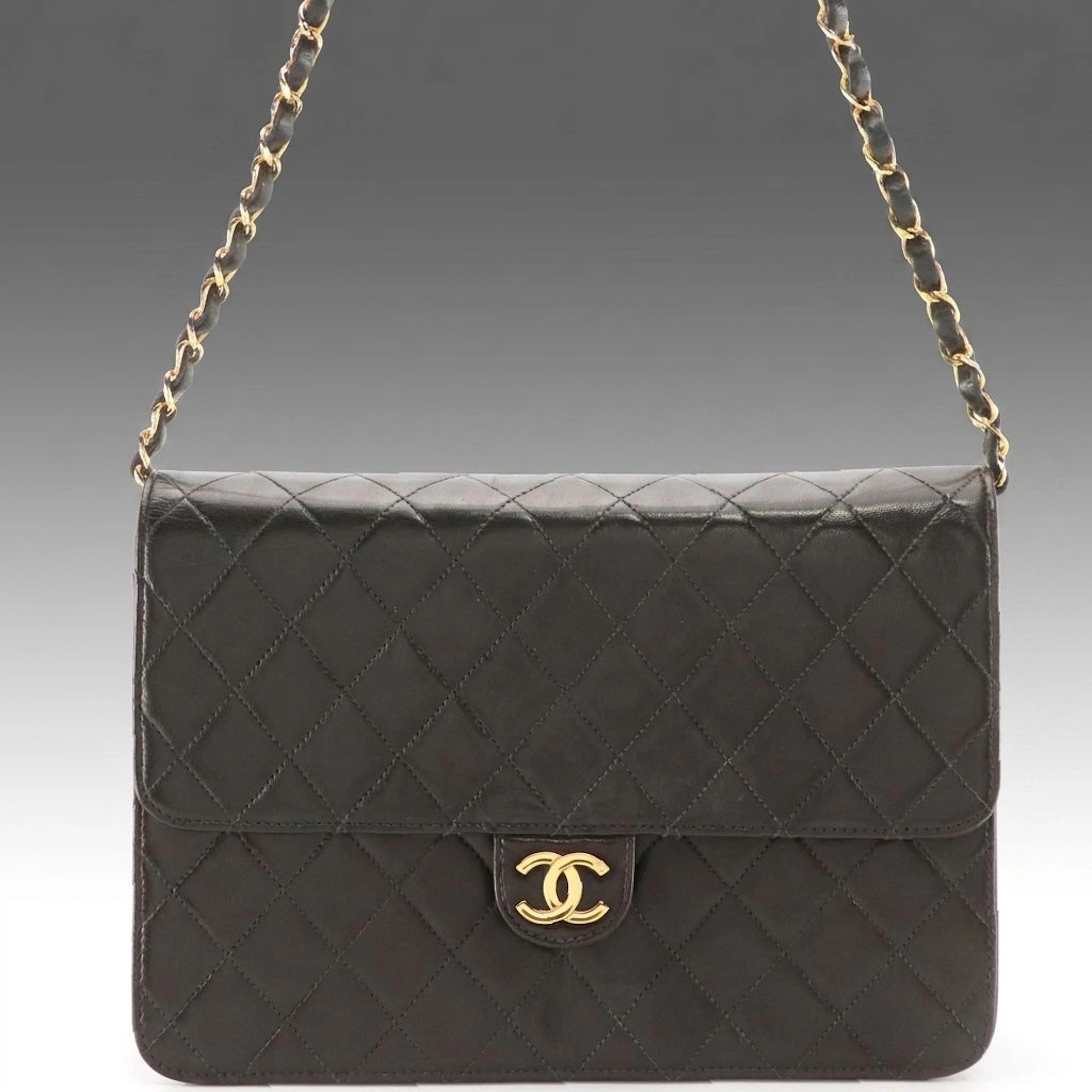 Chanel CC Flap Chain Shoulder Bag in Quilted Lambskin Leather, Vintage