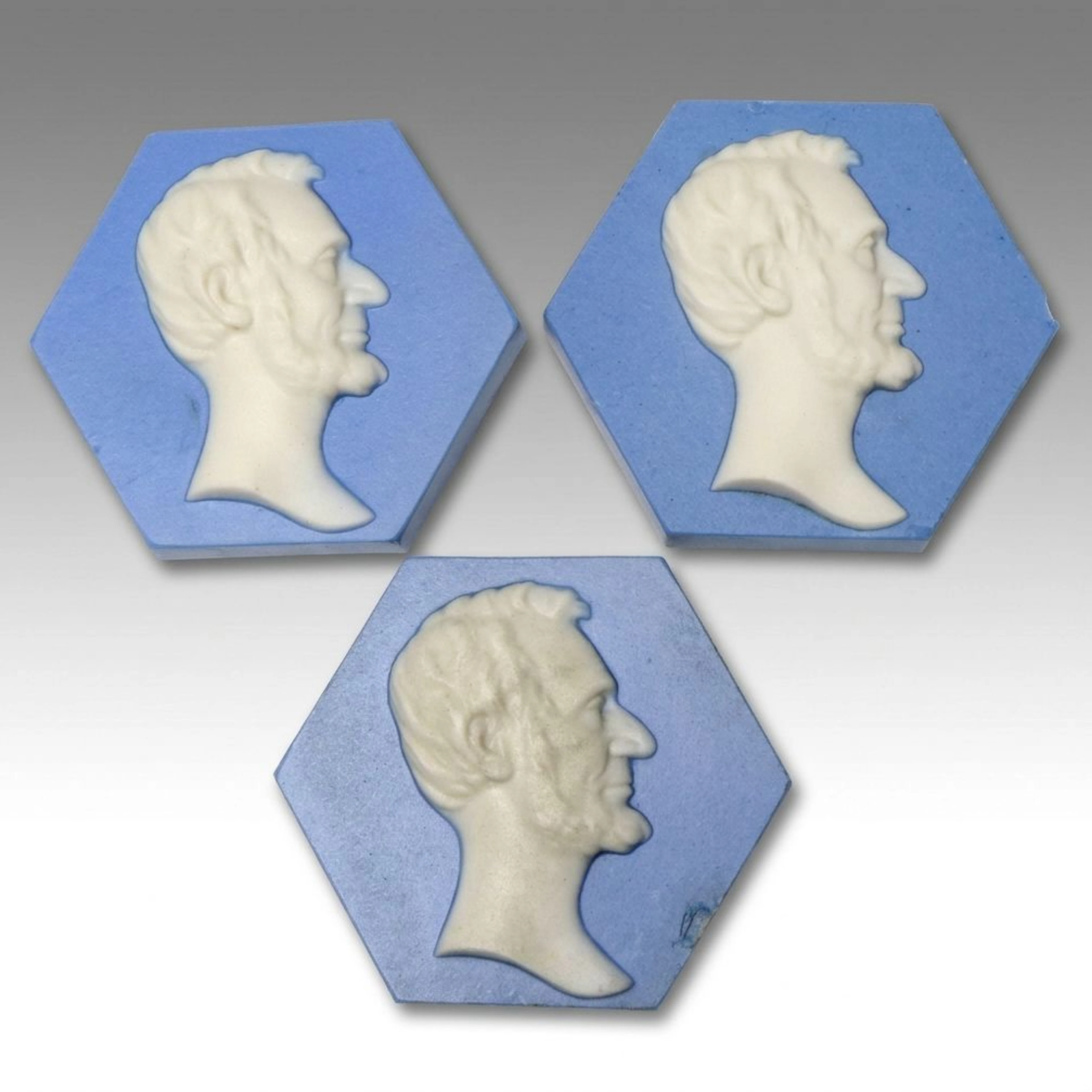 The Mosaic Tile Company Abraham Lincoln Cameo Tiles, Early to Mid-20th C.