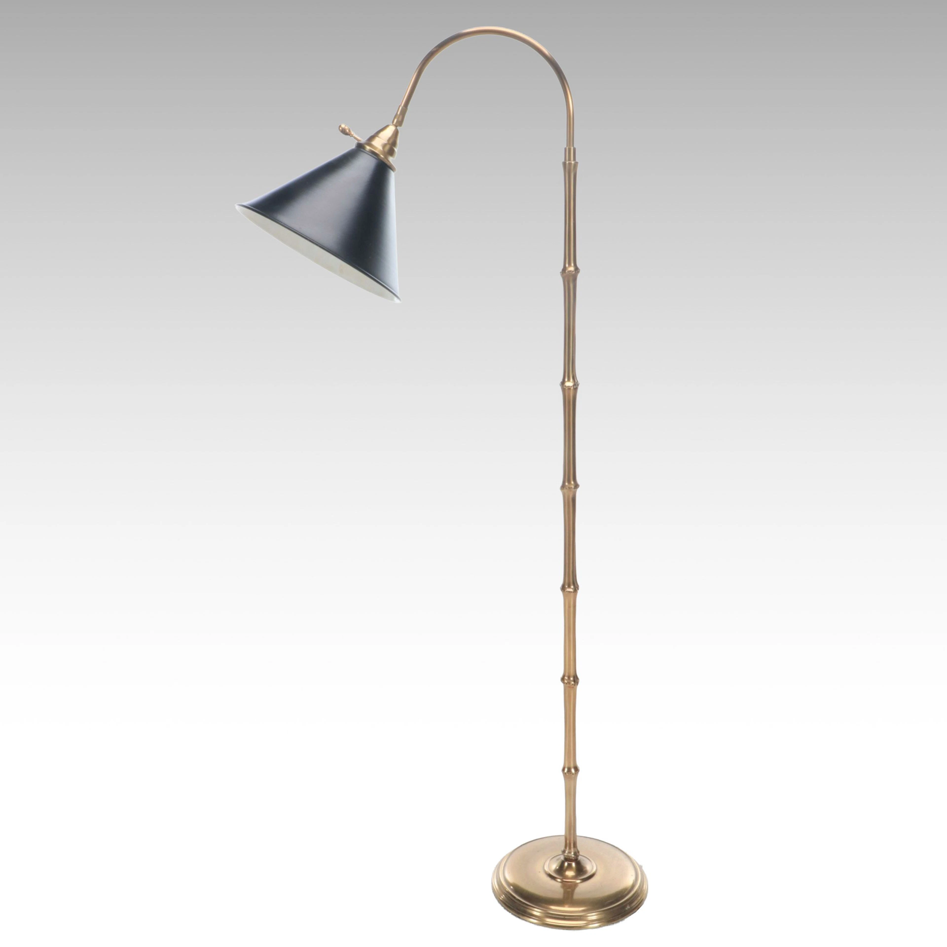 Frederick Cooper Chinoiserie Brass Bamboo Floor Lamp, Late 20th Century