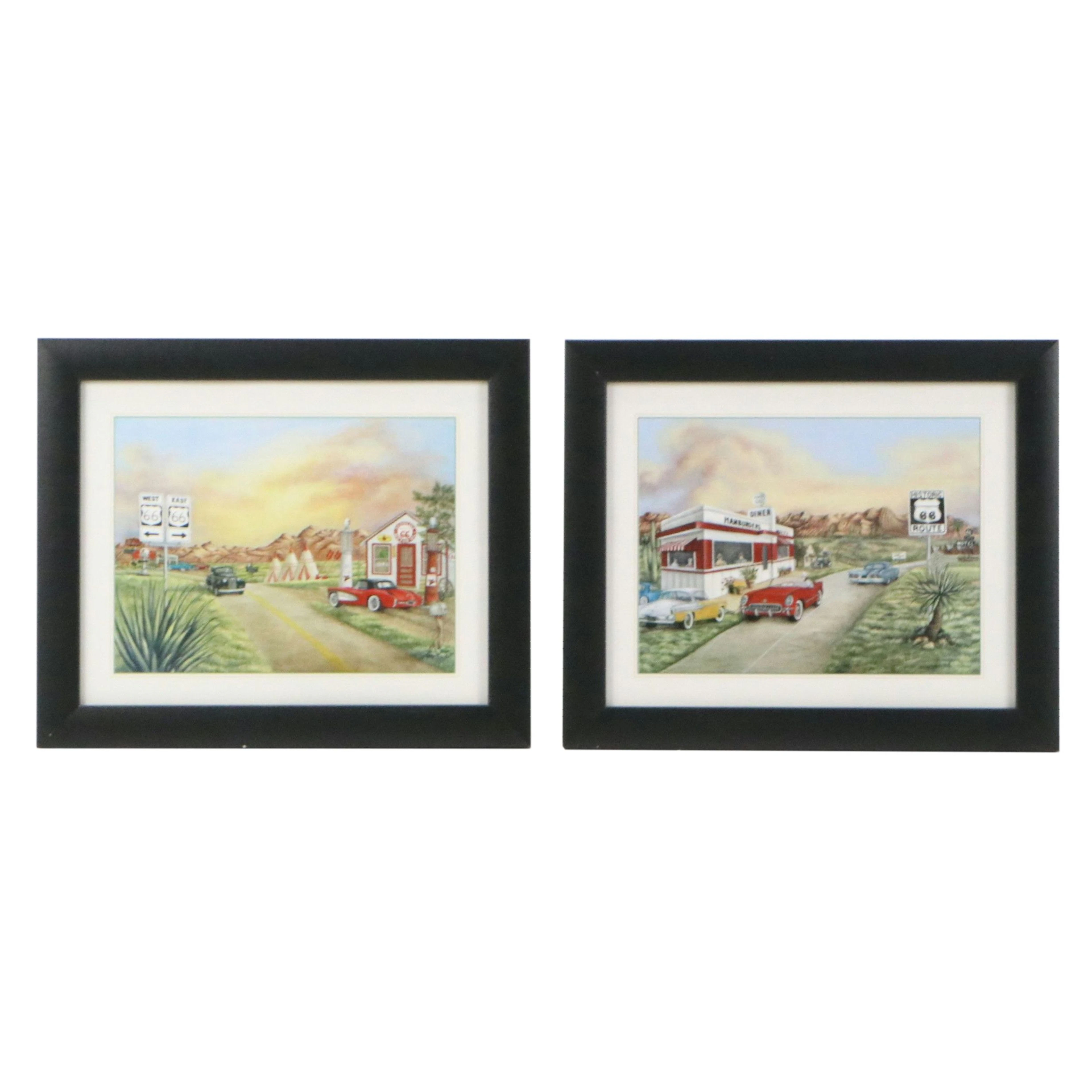 Scafa Art Americana Landscape Digital Prints Including "Route 66"