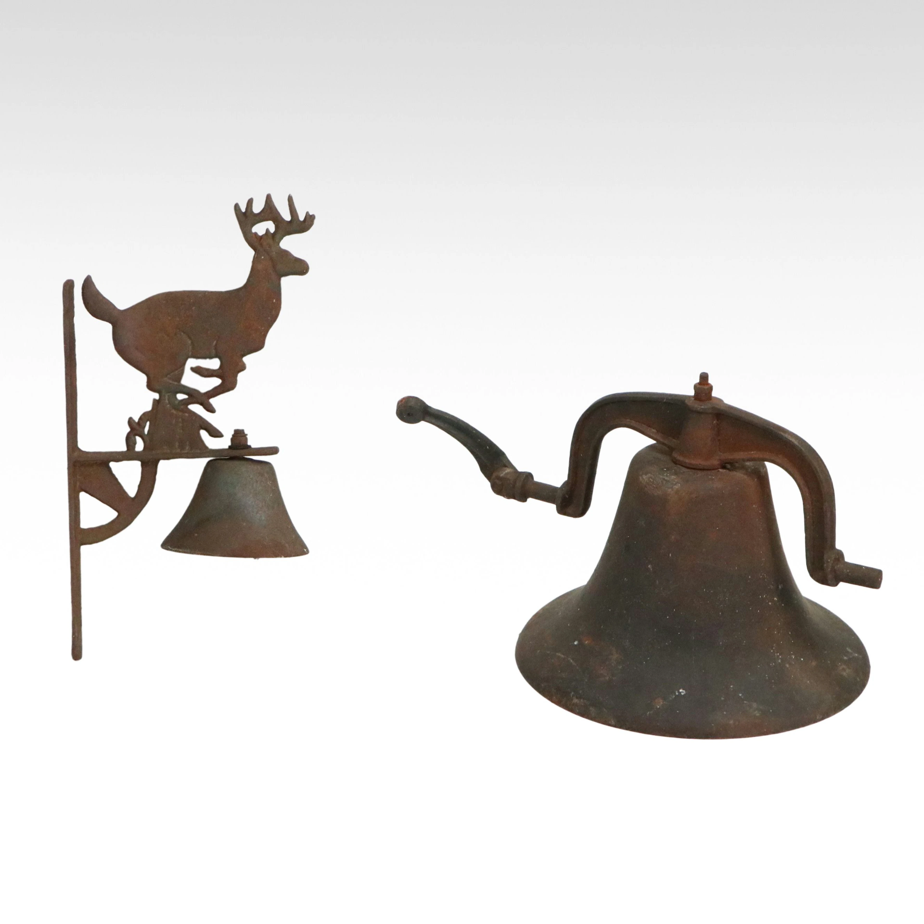 Cast Iron Farm Bell with Deer Wall Hanging Bell