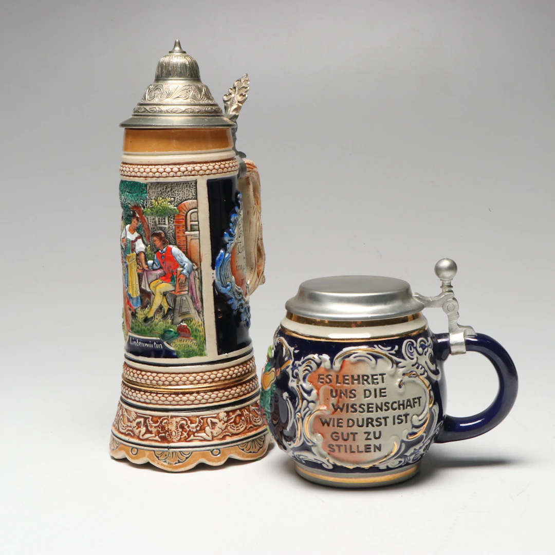 Marzi & Remy Ceramic Beer Stein and Reuge Stein Music Box
