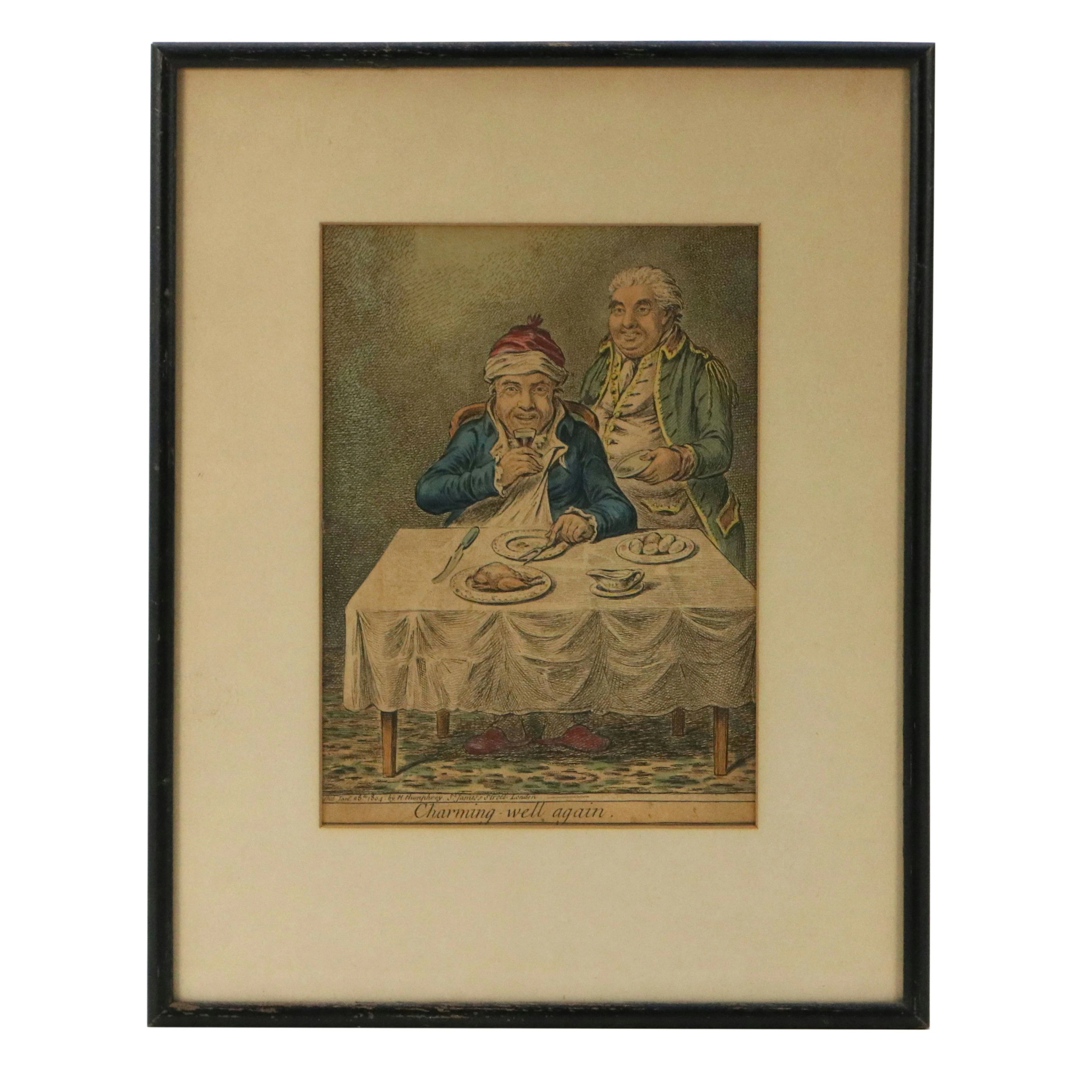 James Gillray Satirical Hand-Colored Etching "Charming - well again,"