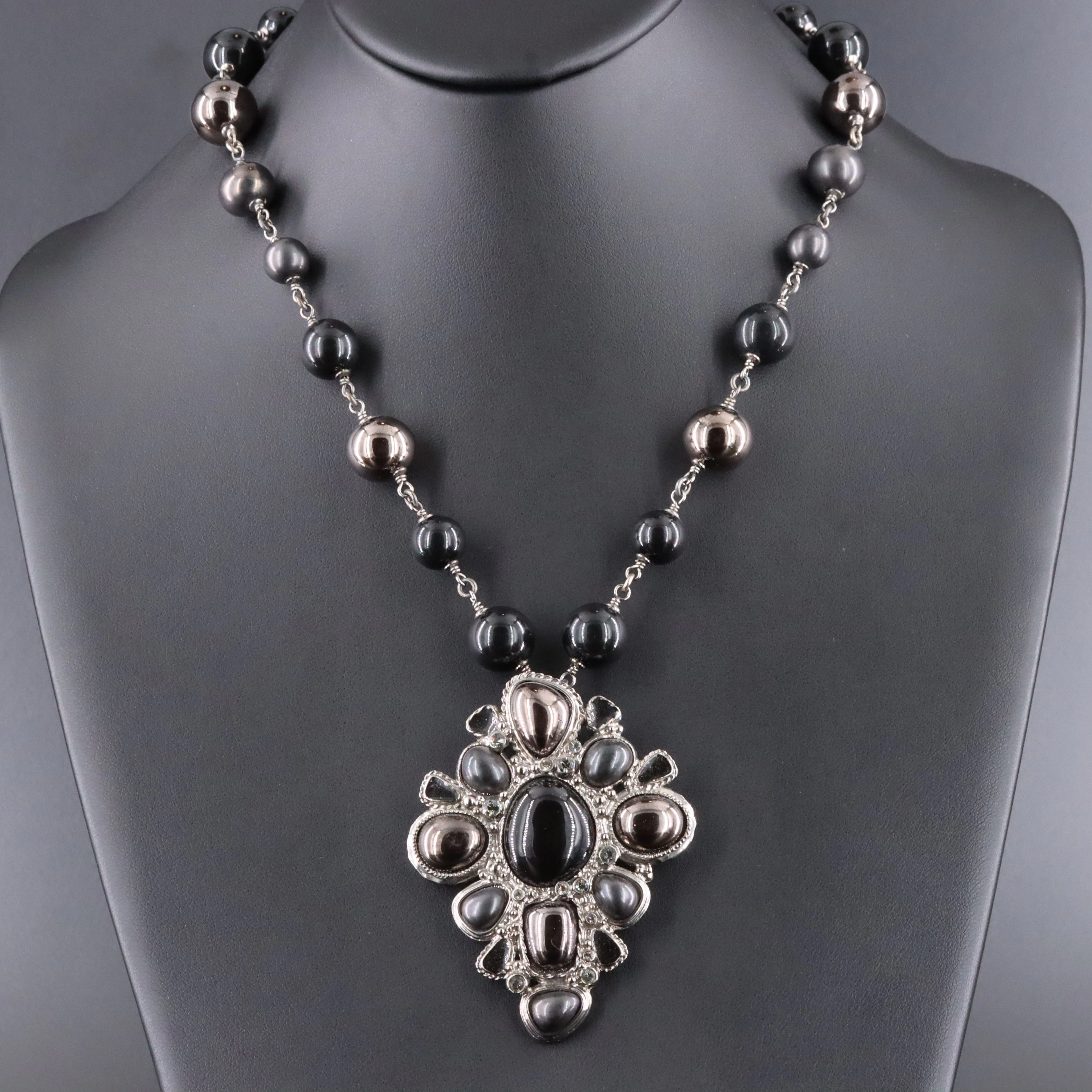 Chanel Darkened Glass, Crystal and Enamel Necklace 2008